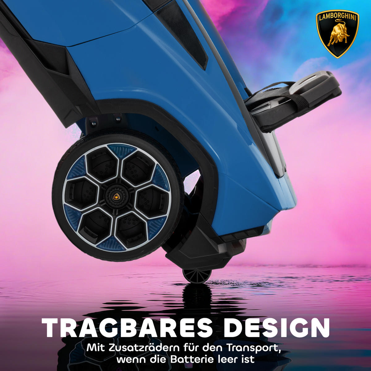 KINDER-ELEKTROAUTO 12V Kinderauto mit 2,4 GHz Fernbedienung, 2 Motor LED, Musik - Blau, Kunststoff (101.5/49/43cm) - AIYAPLAY