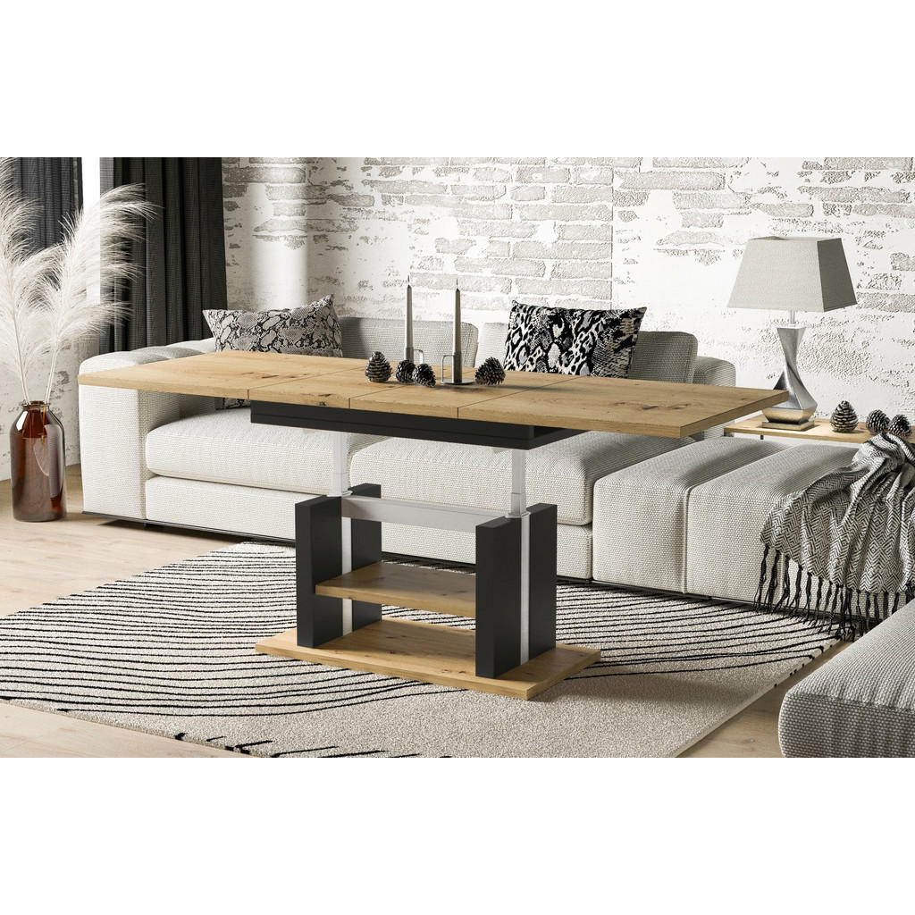 Thumbnail - Endo-Moebel Couchtisch, Eiche Artisan, Holzwerkstoff, Rechteckig,Rechteckig, 65x58x110 cm, Wohnzimmer, Wohnzimmertische,...