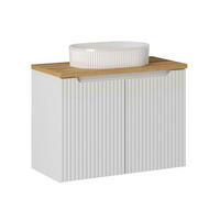 UMYVADLO 80cm Riva Bílá a dřevo - bílá, kompozitní dřevo (80/57/40cm) - Petits-meubles