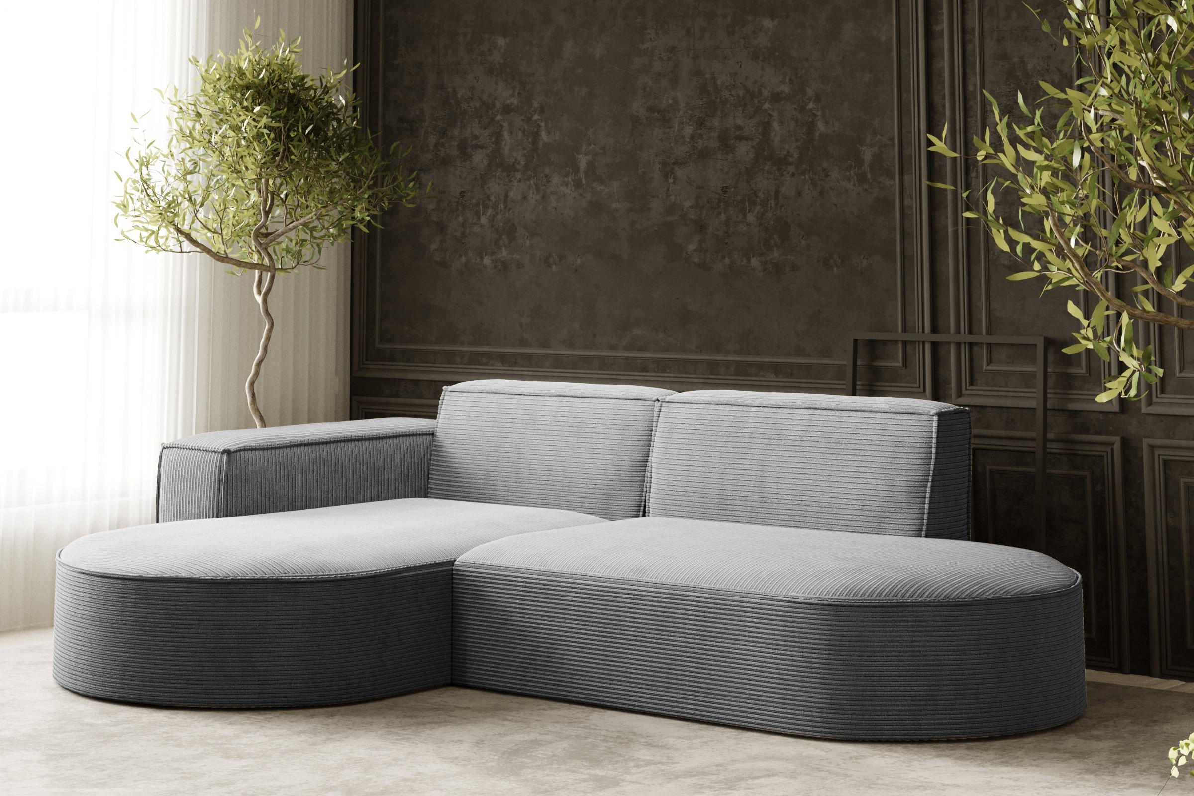 Thumbnail - Kaiser Möbel Ecksofa, Silber, Holzwerkstoff, 4-Sitzer, L-Form, 236x165 cm, Reach, Wohnzimmer, Sofas & Couches, Wohnlands...