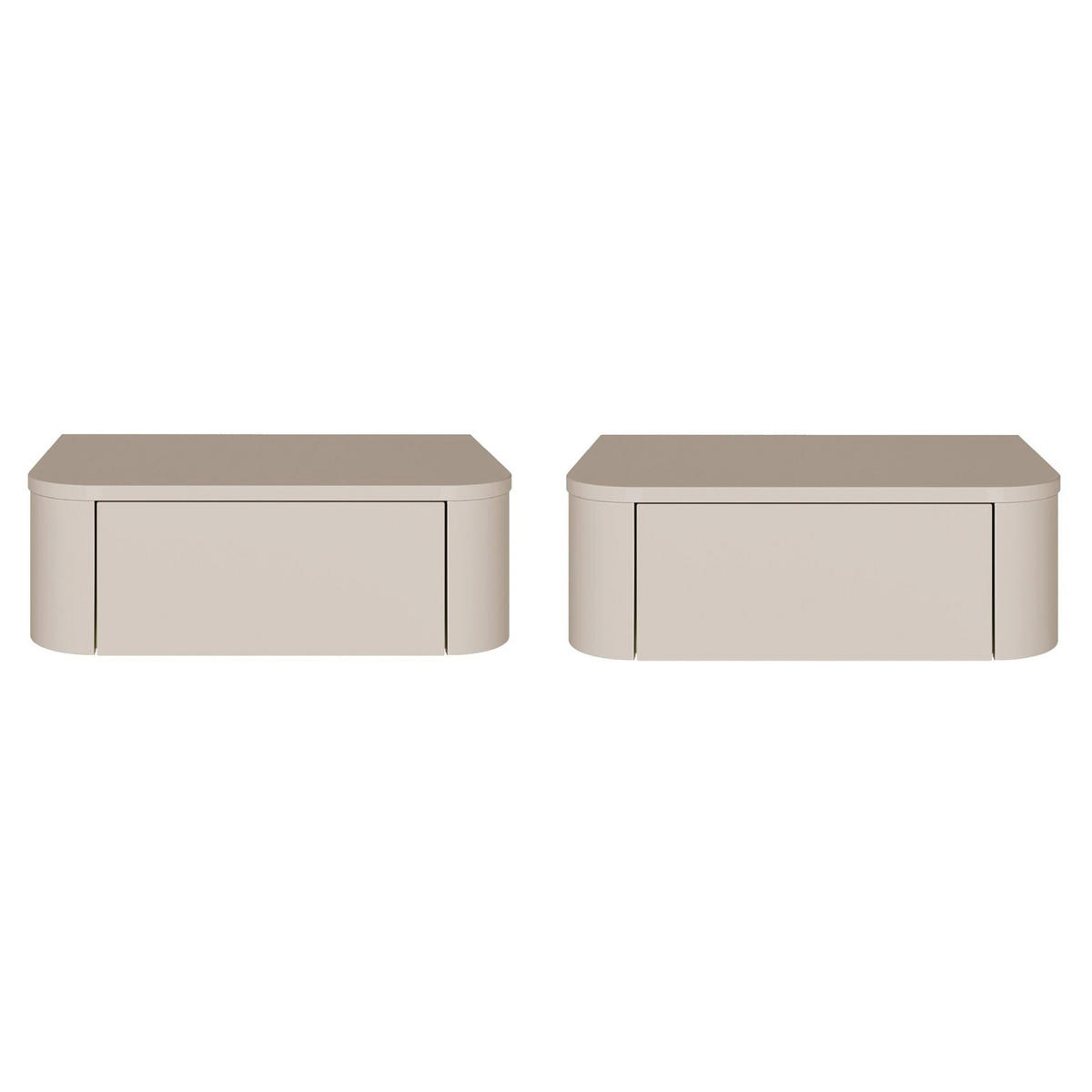 NACHTTISCH 2-er Set Luvio Kaschmirgrau 59 cm - Taupe, Holzwerkstoff (59.1/20/39cm) - Selsey