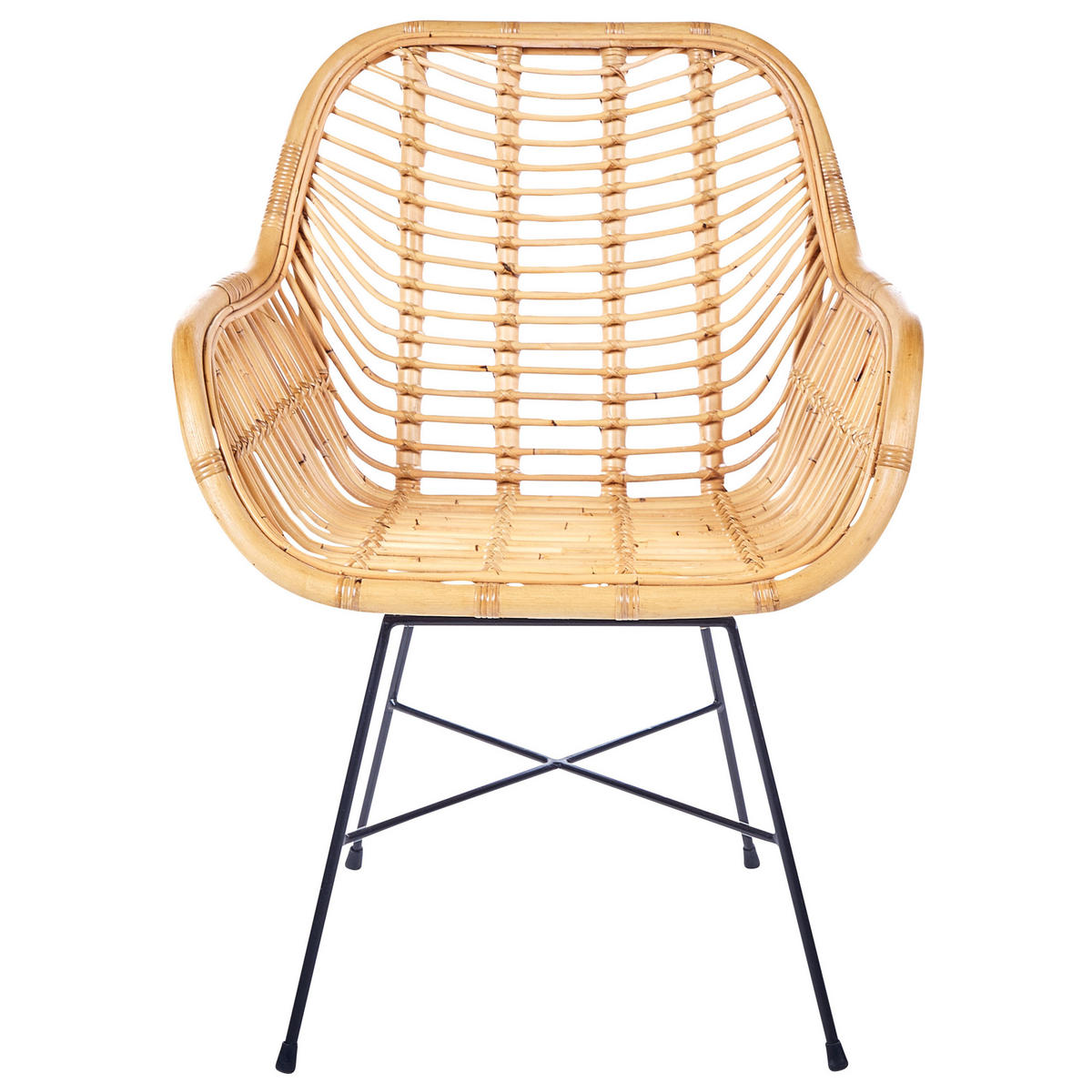 RATANOVÁ ŽIDLE Ratan Béžová Canora - béžová, kov/přírodní materiály (64/89/62cm) - Beliani