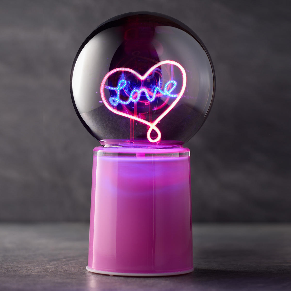 LED-KUGEL Glow Ball Herz - Violett, Glas (12/21/12cm) - Butlers