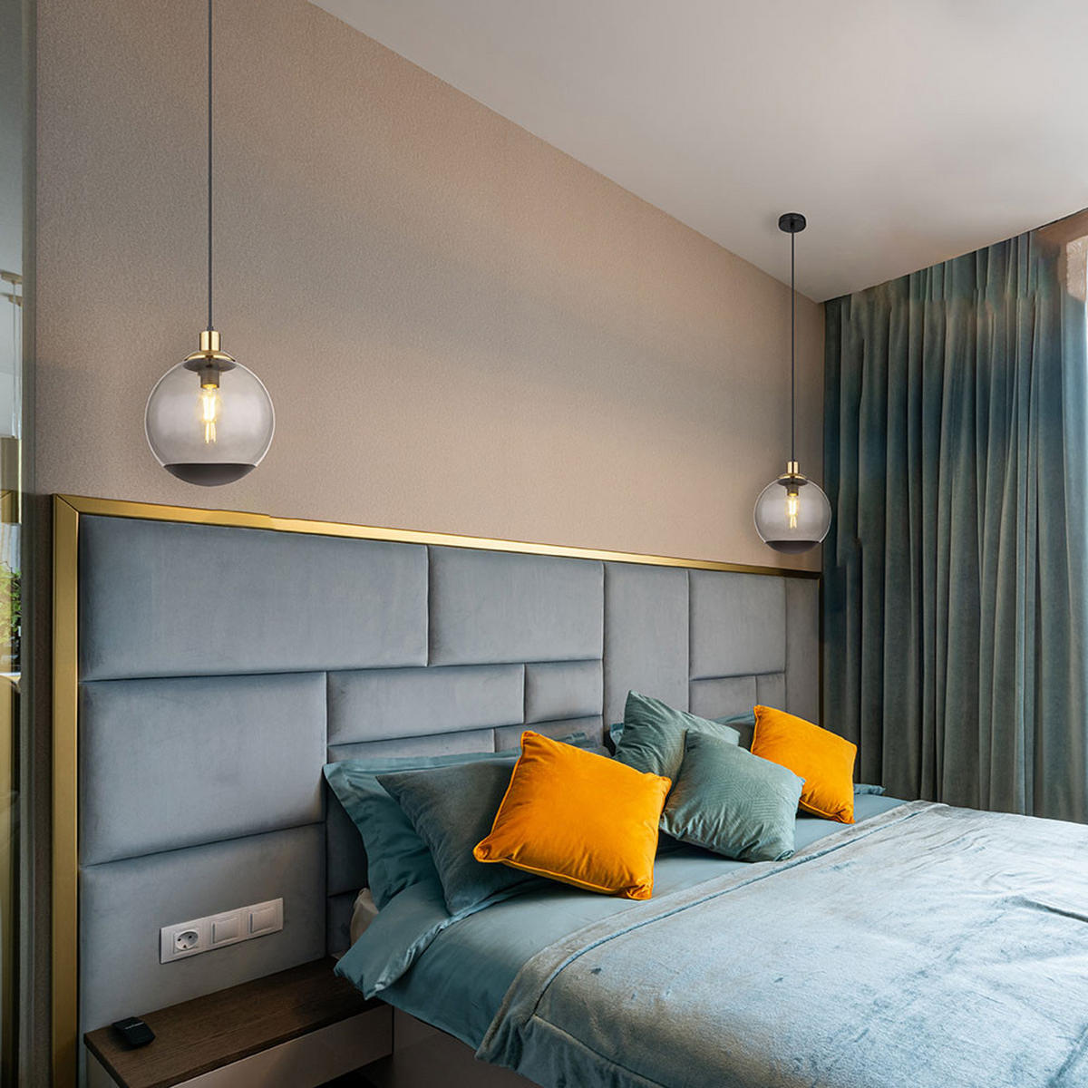 HÄNGELEUCHTE Metall Schwarz Glas - Schwarz, Glas (25/25/120cm) - Globo Lighting