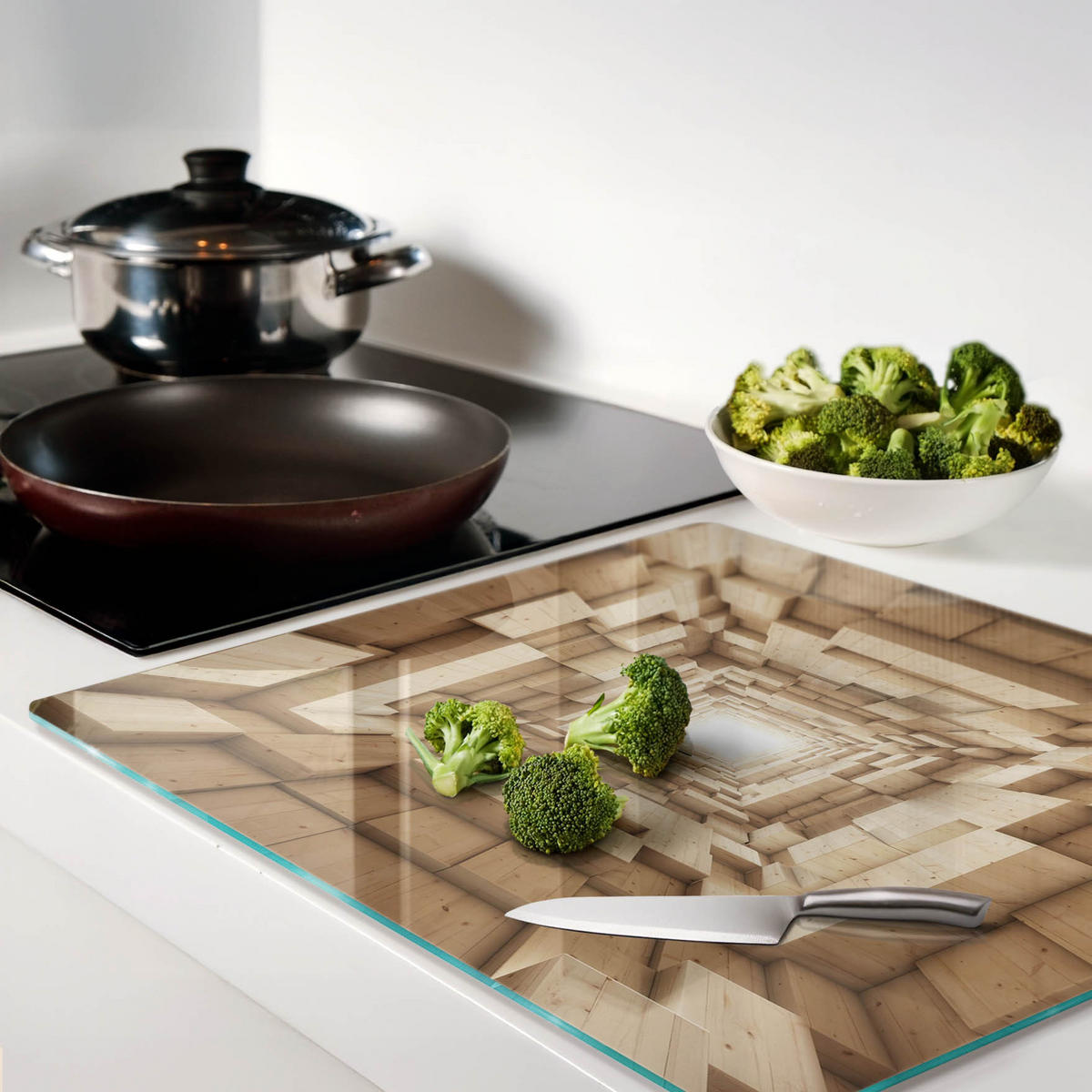 GLASPLATTE 60x52 cm Holztunnel - Braun, Glas (60/0.4/52cm) - TULUP