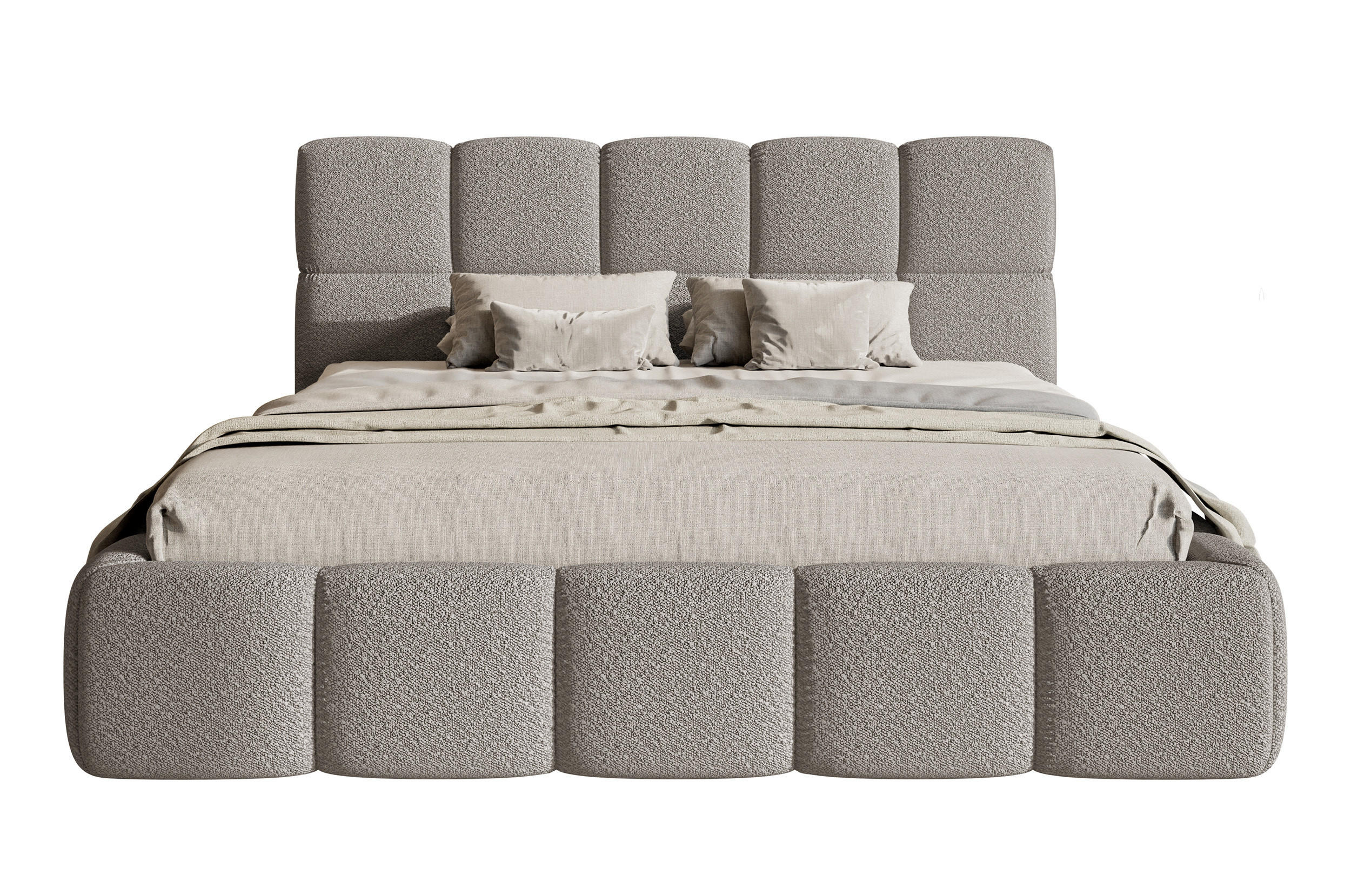 POLSTERBETT Cloudy Grau Boucle 180 cm - Grau, Textil (180/200cm) - Selsey