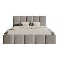POLSTERBETT Cloudy Grau Boucle mit Bettkasten 180 cm - Grau, Textil (180/200cm) - Selsey