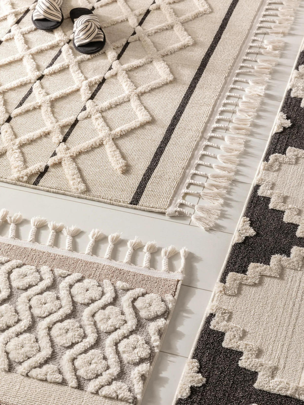 TEPPICH Oyo Cream/Grau 160x230 cm - Creme, Textil (160/230cm) - benuta Pop