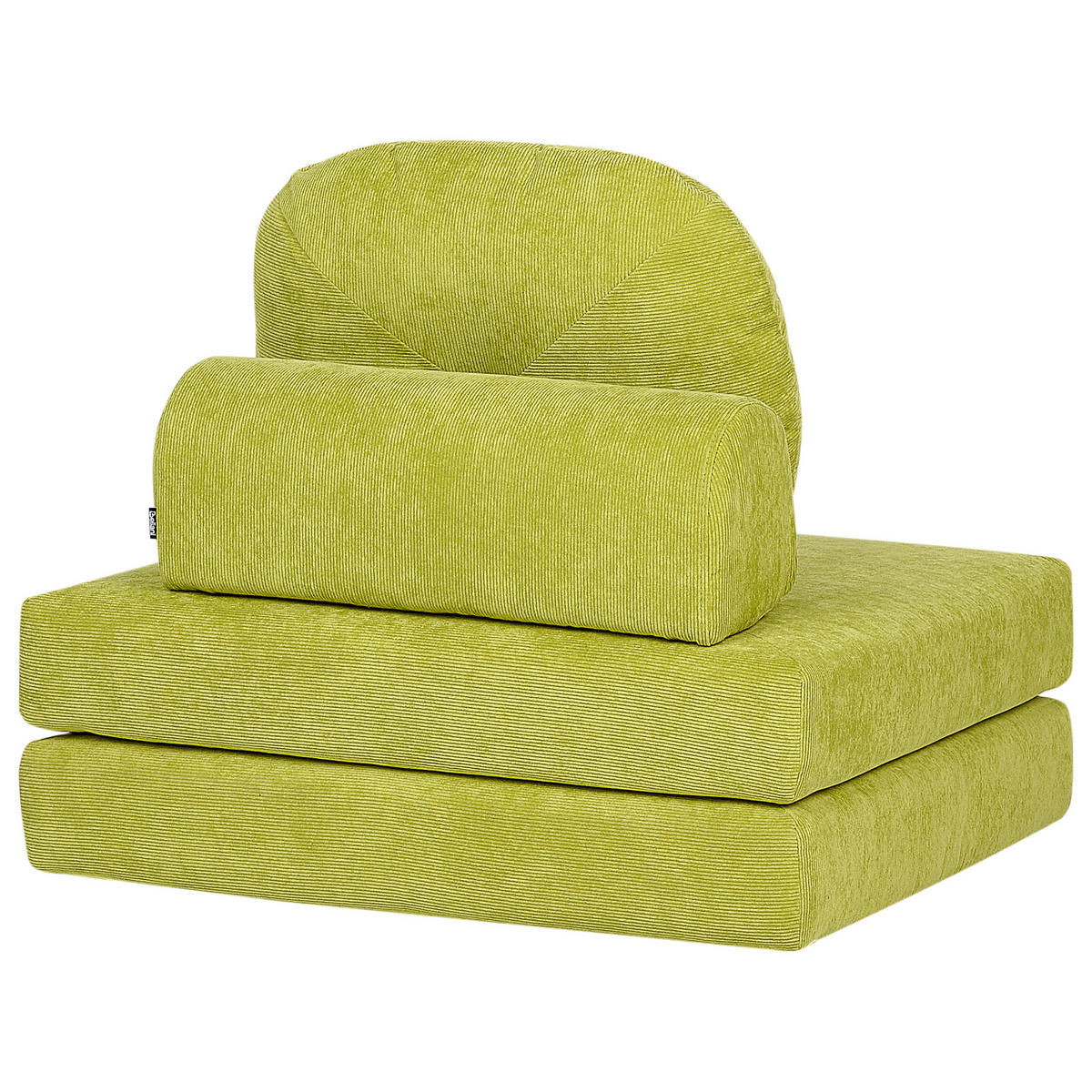 1-SITZER BODENSOFA Cord hellgrün mit Schlaffunktion Olden - Grün, Textil (81/54/91cm) - Beliani