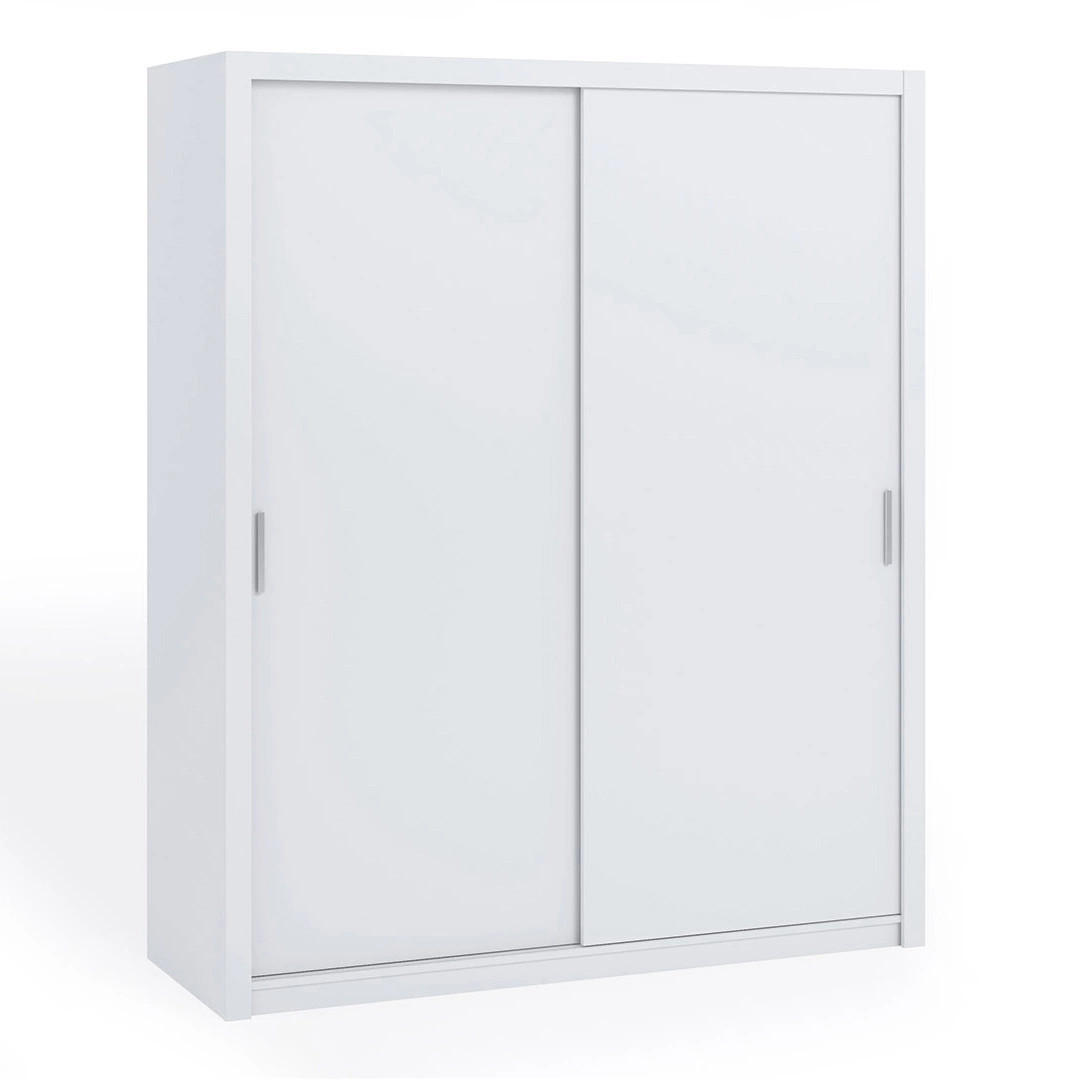 SCHIEBETÜRENSCHRANK Tamiza 180/215/62 2-türig - Silberfarben/Weiß, Holzwerkstoff/Kunststoff (180/215/62cm) - Ravio