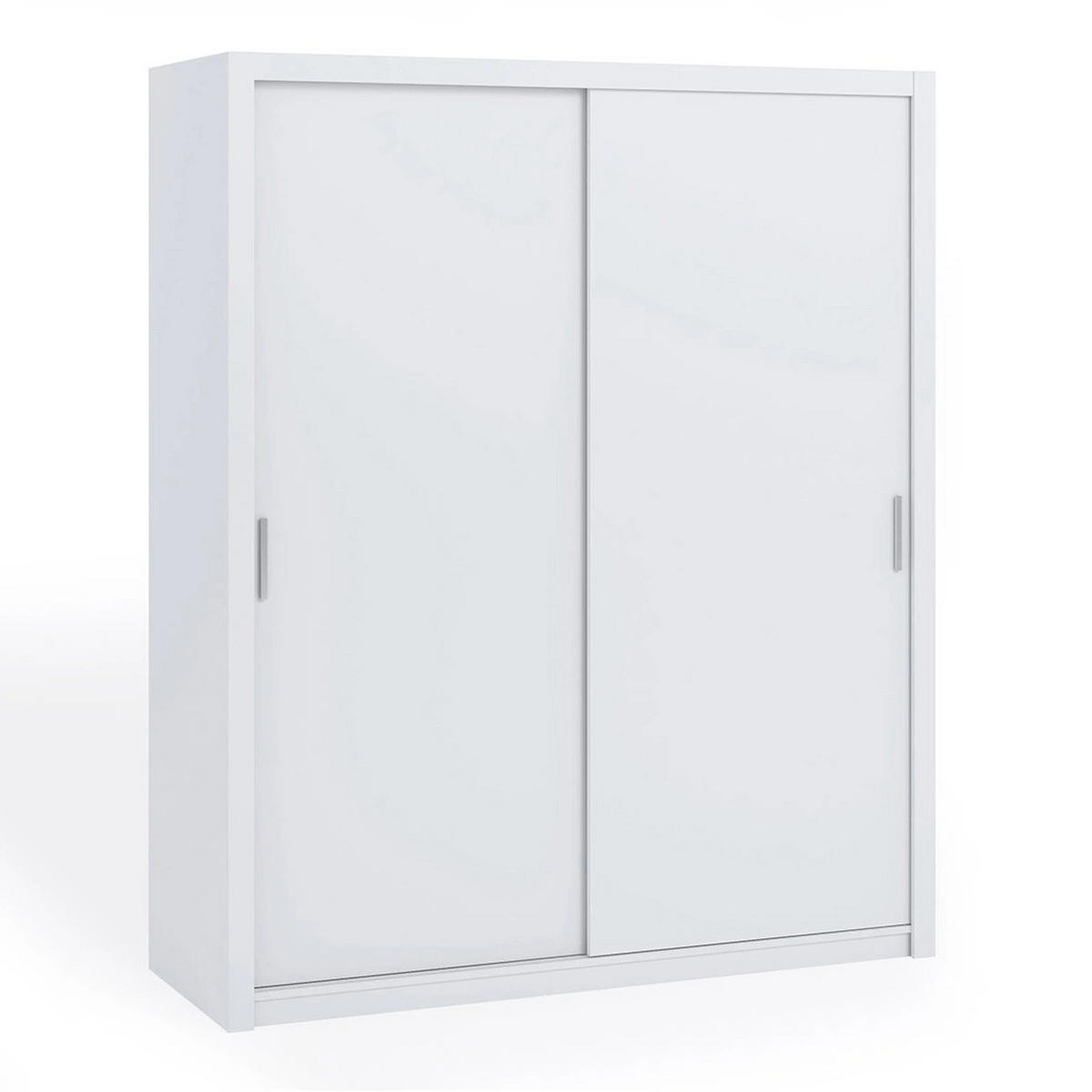 SCHIEBETÜRENSCHRANK Tamiza 180/215/62 2-türig - Silberfarben/Weiß, Holzwerkstoff/Kunststoff (180/215/62cm) - Ravio