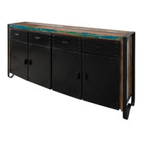 SIDEBOARD Altholz 180x43x90 mehrfarbig lackiert INDUSTRIAL #101 - Multicolor, Holz (180/90/43cm) - Massivmoebel24