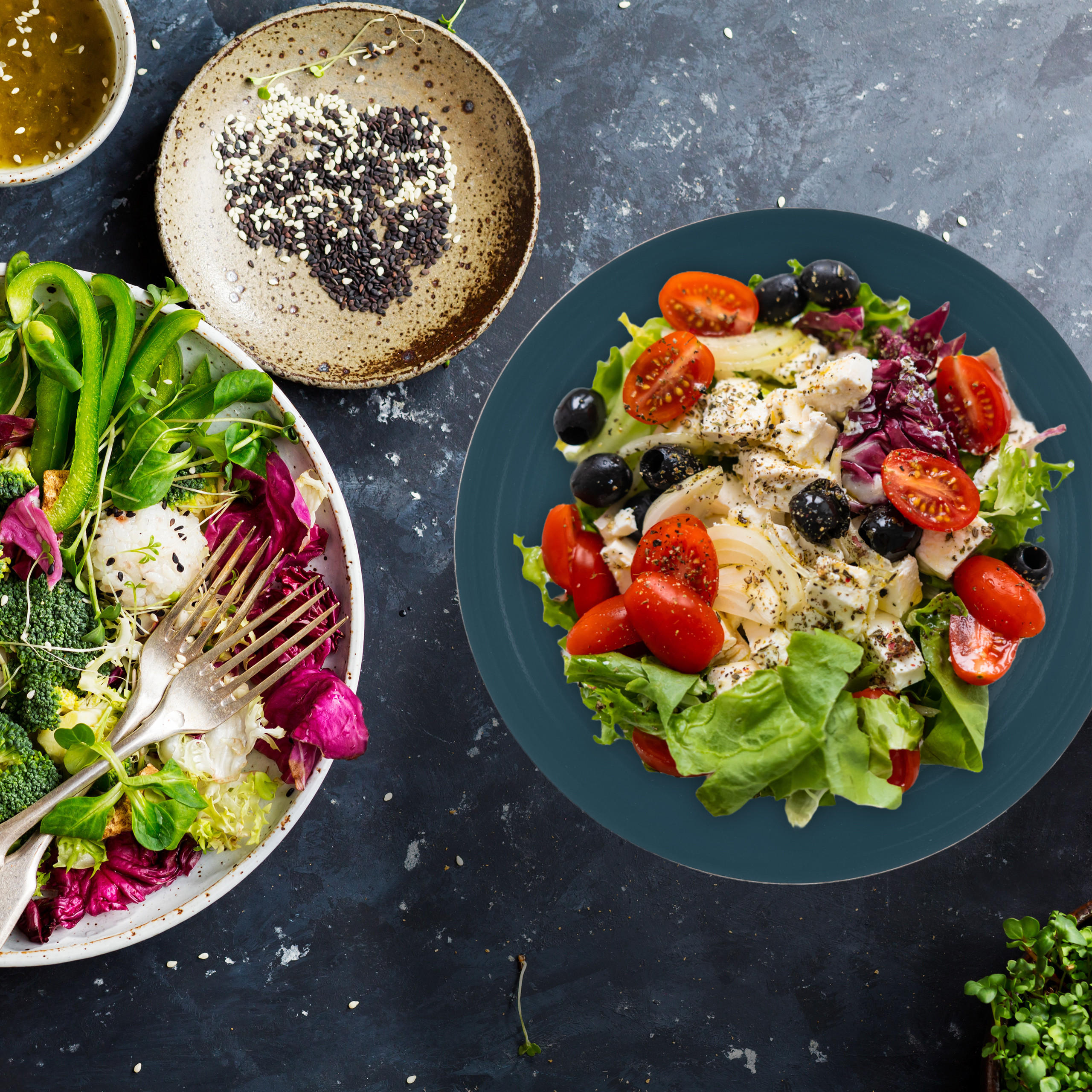 SALATSCHÜSSEL - Multicolor, Metall (20/20/10.5cm) - Relaxdays