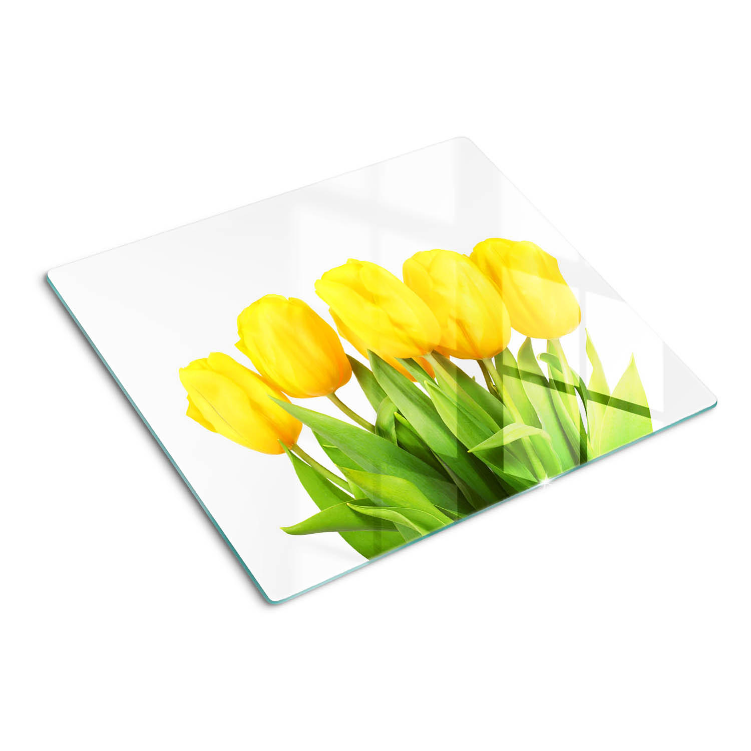 GLASPLATTE 60x52 cm Gelbe Tulpen - Gelb, Glas (60/0.4/52cm) - TULUP