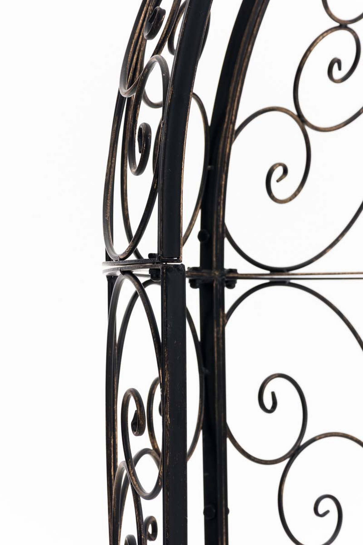 HALBPAVILLON mit Sitzbank Boston Metall Bronze Gartenbank - Bronzefarben, Metall (120/178/58cm) - DELUKE