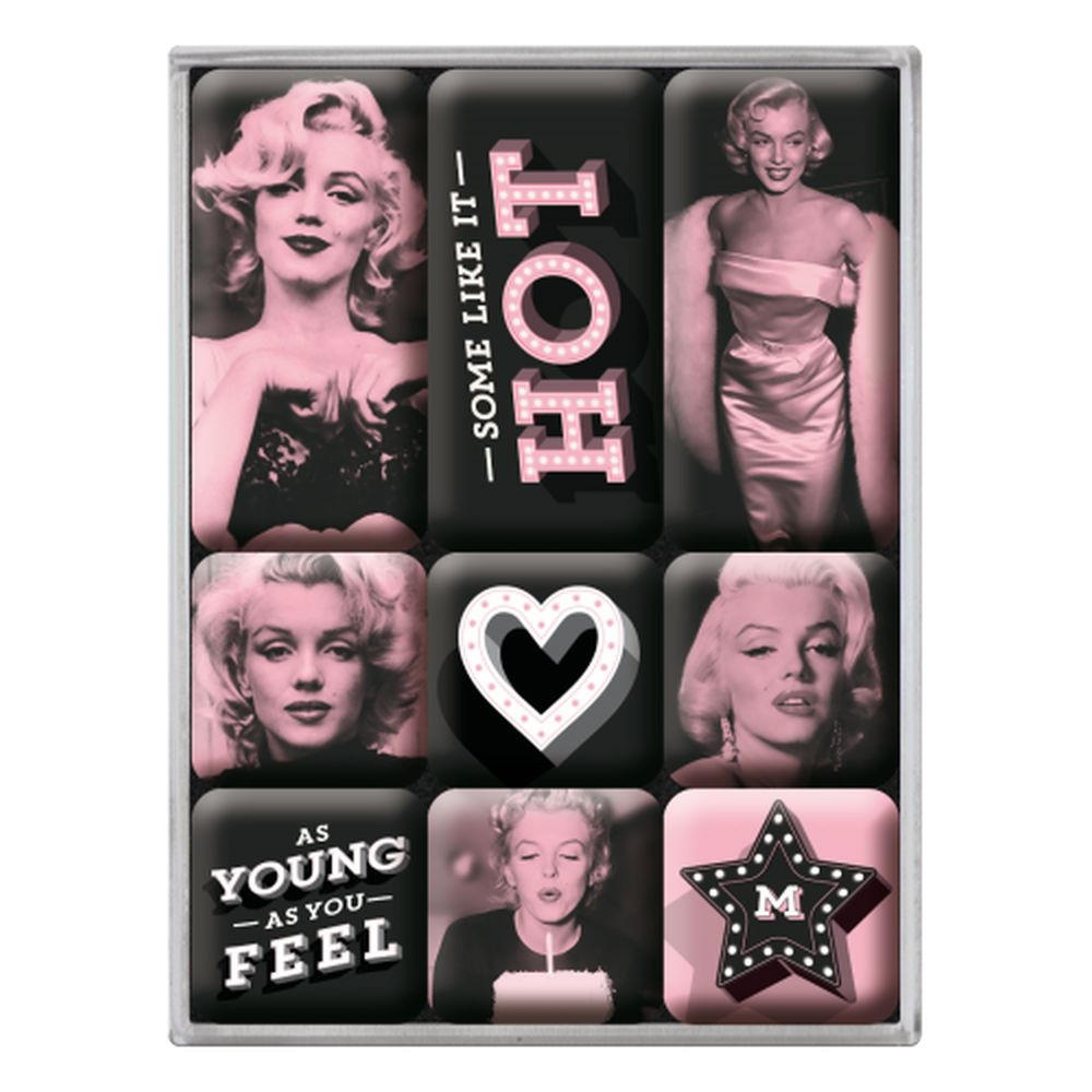 MAGNETSET 9-teilig Celebrities Some Like It Hot - Multicolor, Metall (7/9/2cm) - Nostalgic-Art
