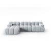 MODULARES-ECKSOFA links Bellis aus Samt hellblau 4 Sitzplätze - Hellblau, Textil (122/285cm) - Micadoni