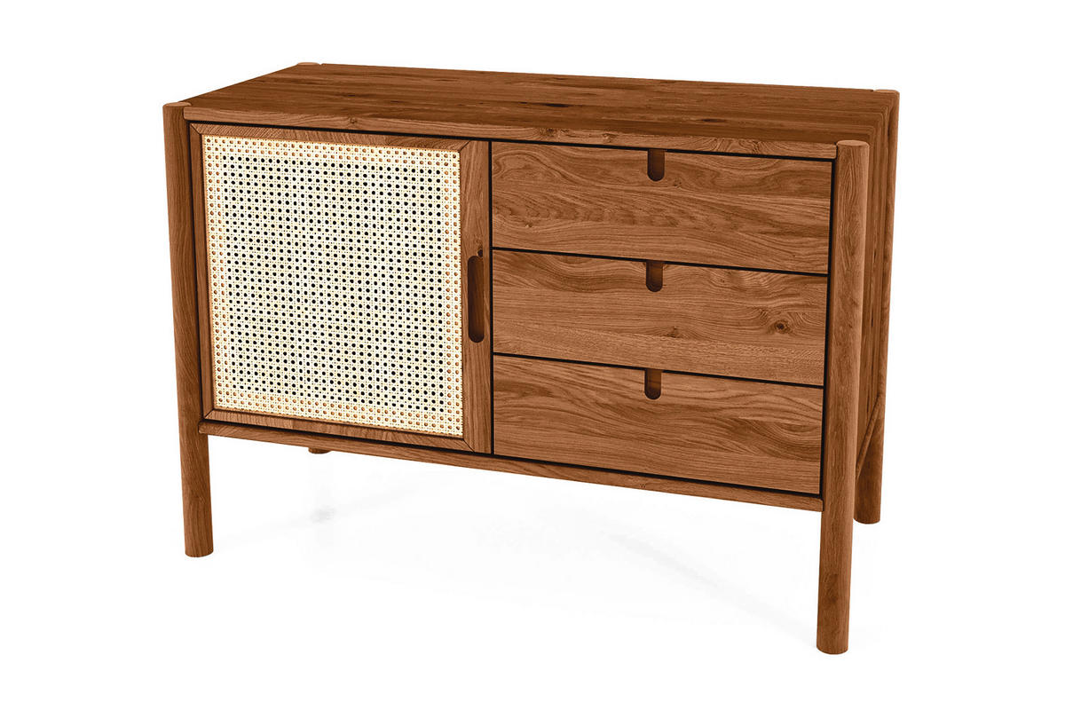 KOMMODE INA Wildeiche - Mokka, Holz (97/69/46cm) - byoak
