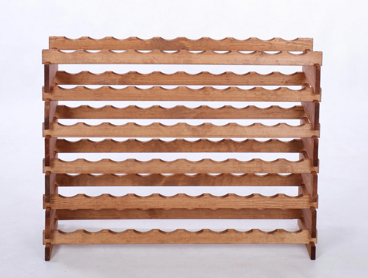 WEINREGAL VINOTECA FLEX PRO HxBxT 79x103x28cm 60 Flaschen auf 6 Ebenen Braun geölt - Braun, Holz (103/79/28cm) - PROREGAL