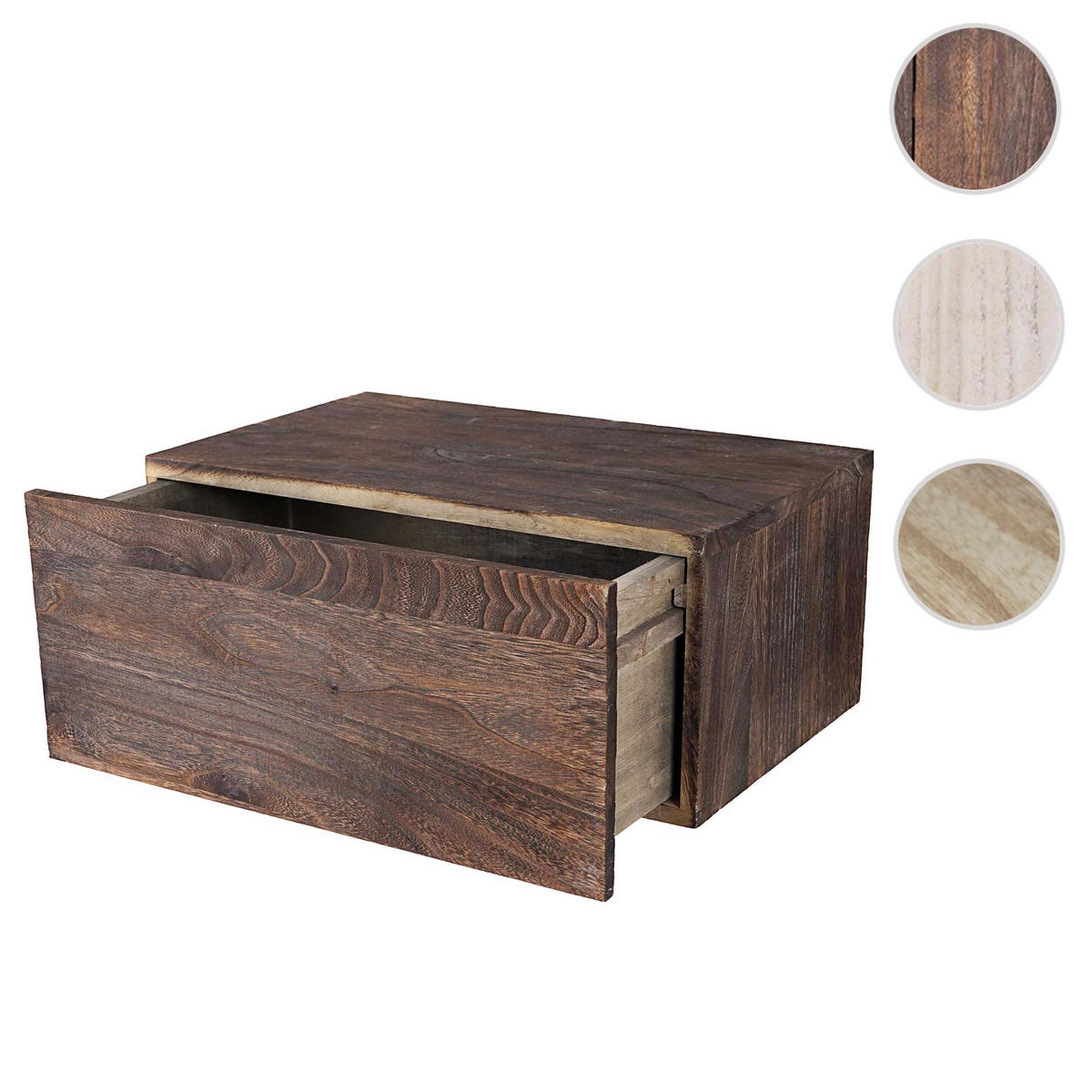 WANDREGAL 21x46x30cm Shabby-Look Vintage Naturbraun - Naturfarben, Holz (46/21/30cm) - BERLINLODGE