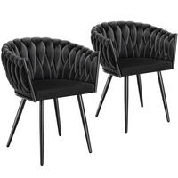 ESSZIMMERSTUHL 2er Set Astano 60 5 x 55 x 75 cm schwarz - Schwarz, Textil (60.5/75/55cm) - tectake