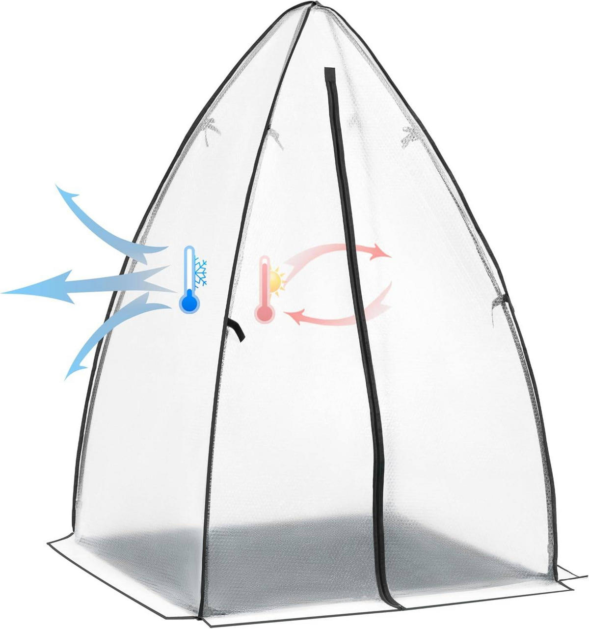 FOLIENGEWÄCHSHAUS, dunkelgrünes Frostschutzgewebe, 120x180 cm - Weiß/Grün, Textil/Metall (120/180/120cm) - Woltu