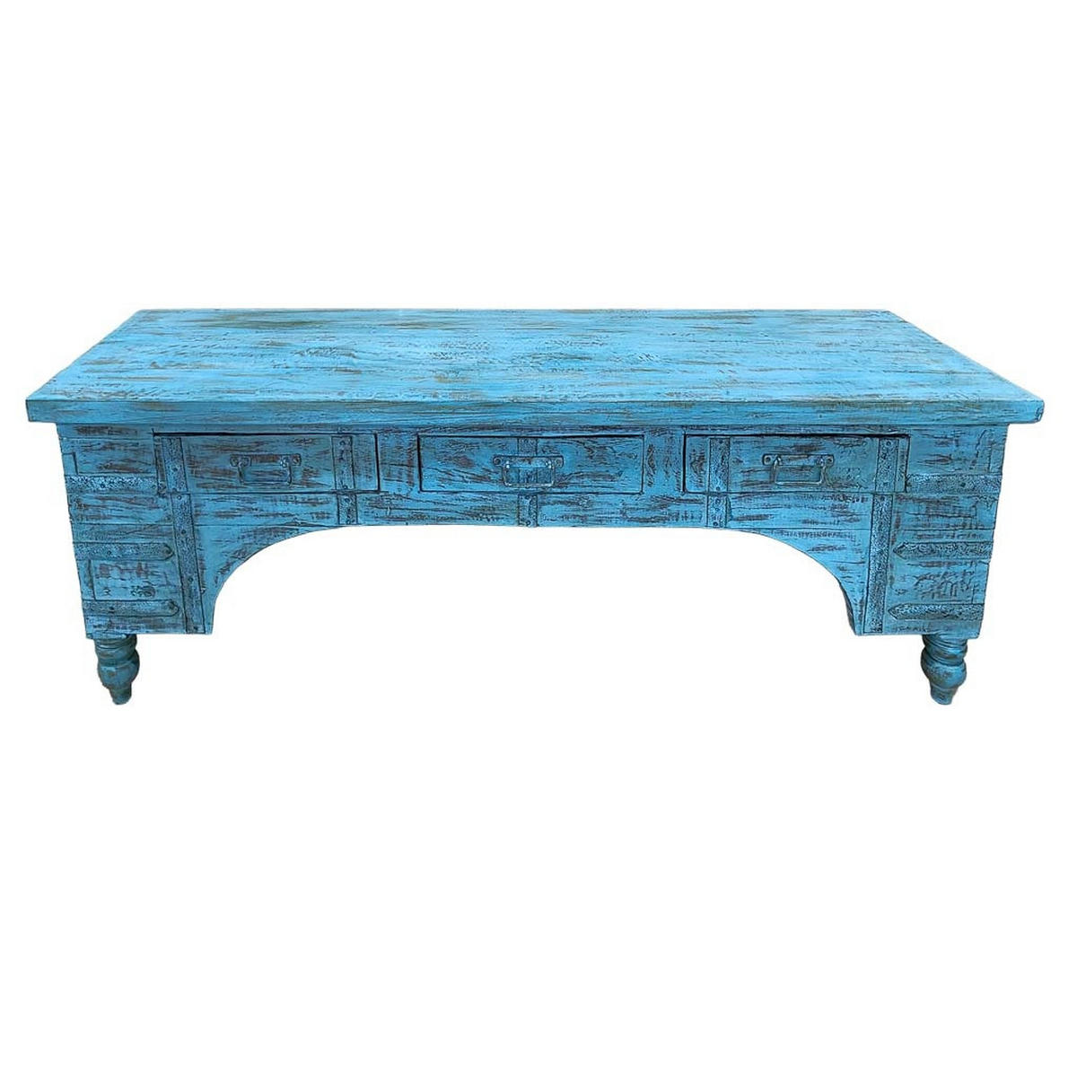 TV-LOWBOARD aus Holz, 175x45x57cm - Blau, Holz (175/57/45cm) - Wanderlust