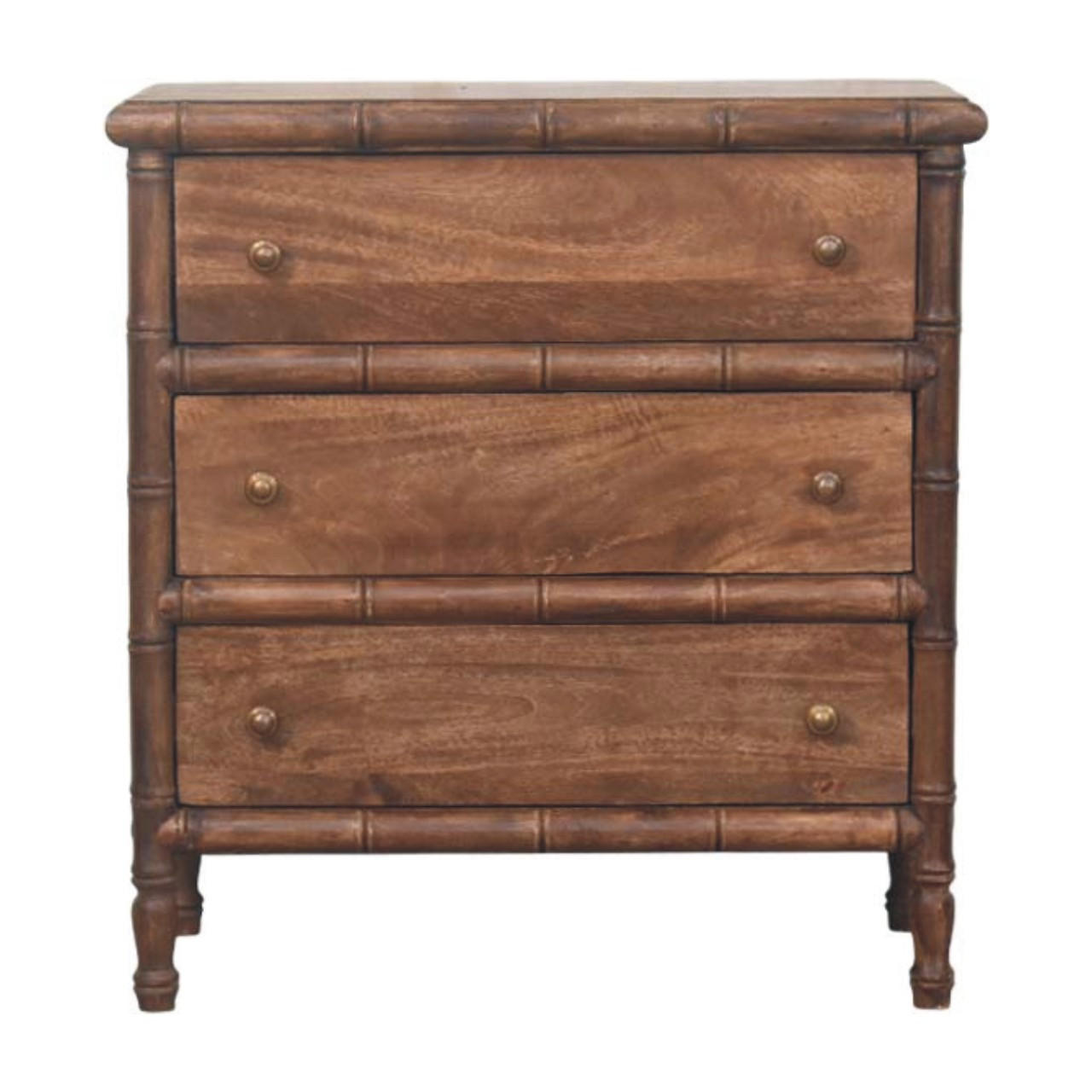 Artisan Furniture NOČNÍ SKŘÍŇKA Mini Classic kaštanová, 2 zásuvky a otevřený prostor, tmavě hnědá