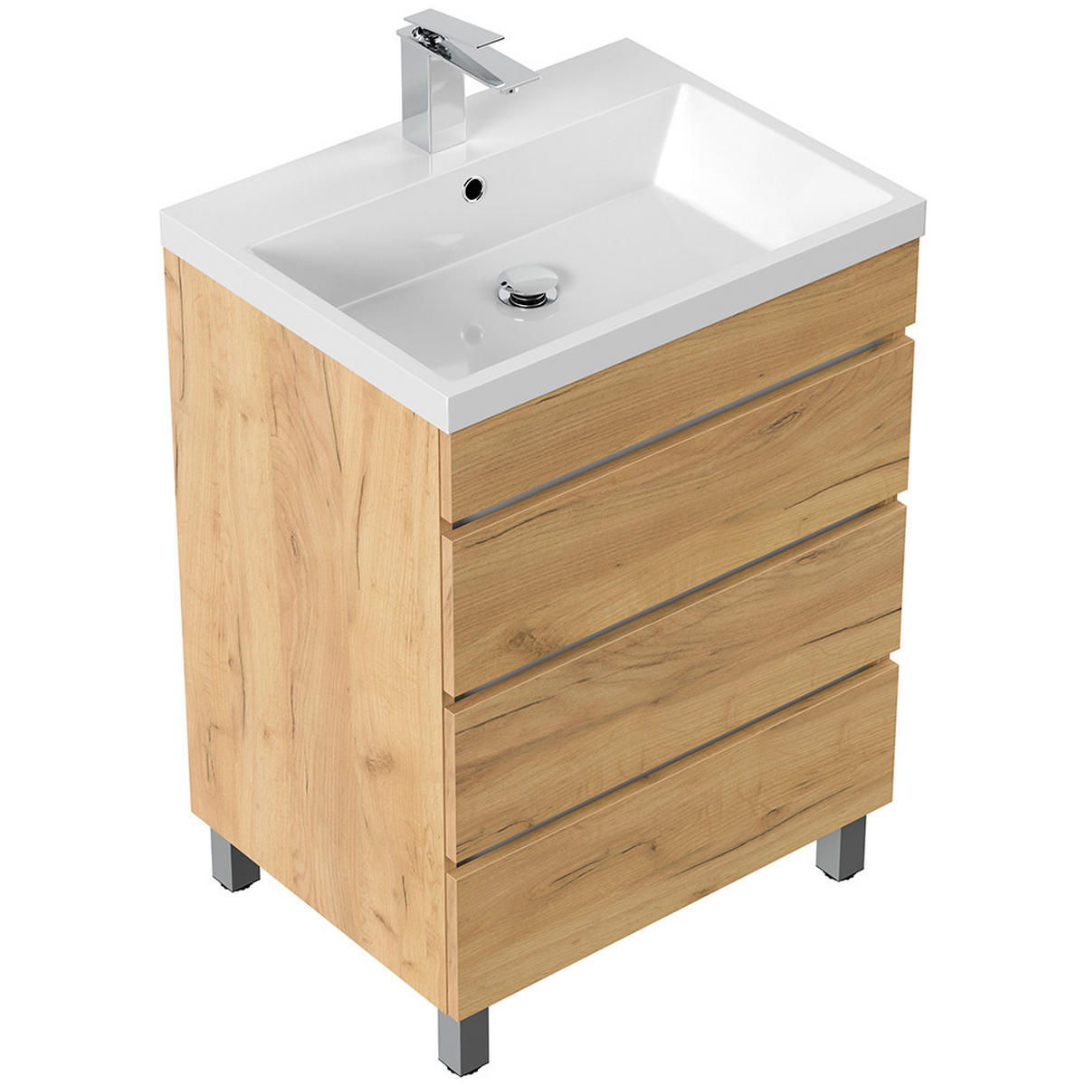 WASCHTISCH Frome-02 - Braun, Holzwerkstoff (70/84/48cm) - Lomado
