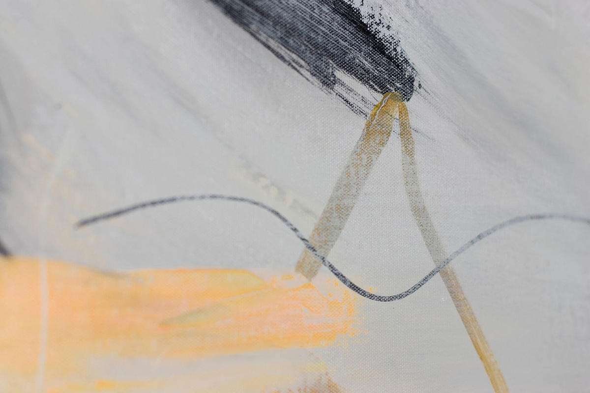 ACRYLBILD HANDGEMALT 103/78 cm - Orange/Grau, Textil (102.5/77.5cm) - KUNSTLOFT