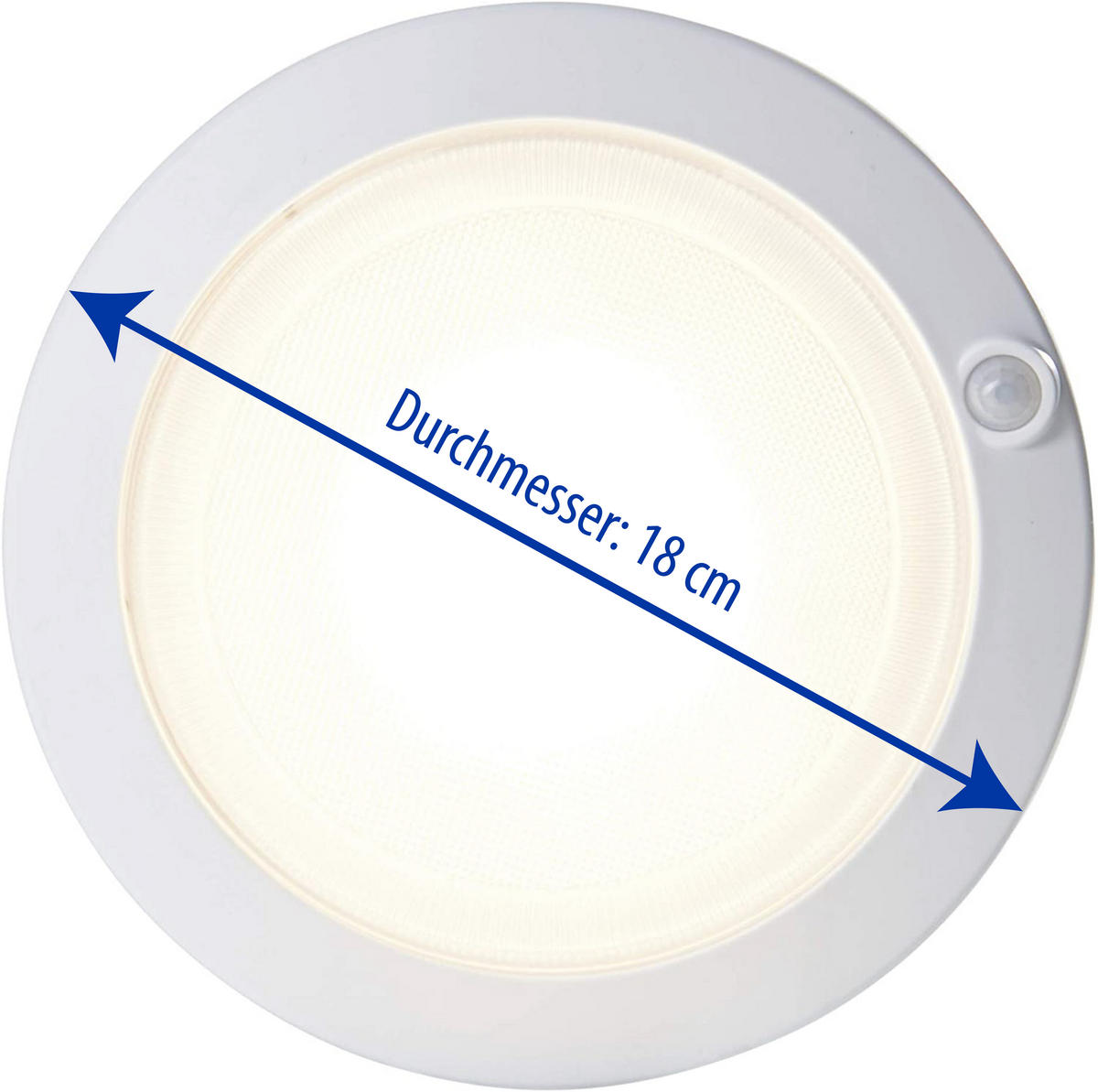 LED-DECKENLEUCHTE - aufladbar mit Bewegungsmelder und Dämmerungssensor für Flur und Keller - Weiß, Kunststoff (18/18/4cm) - Northpoint