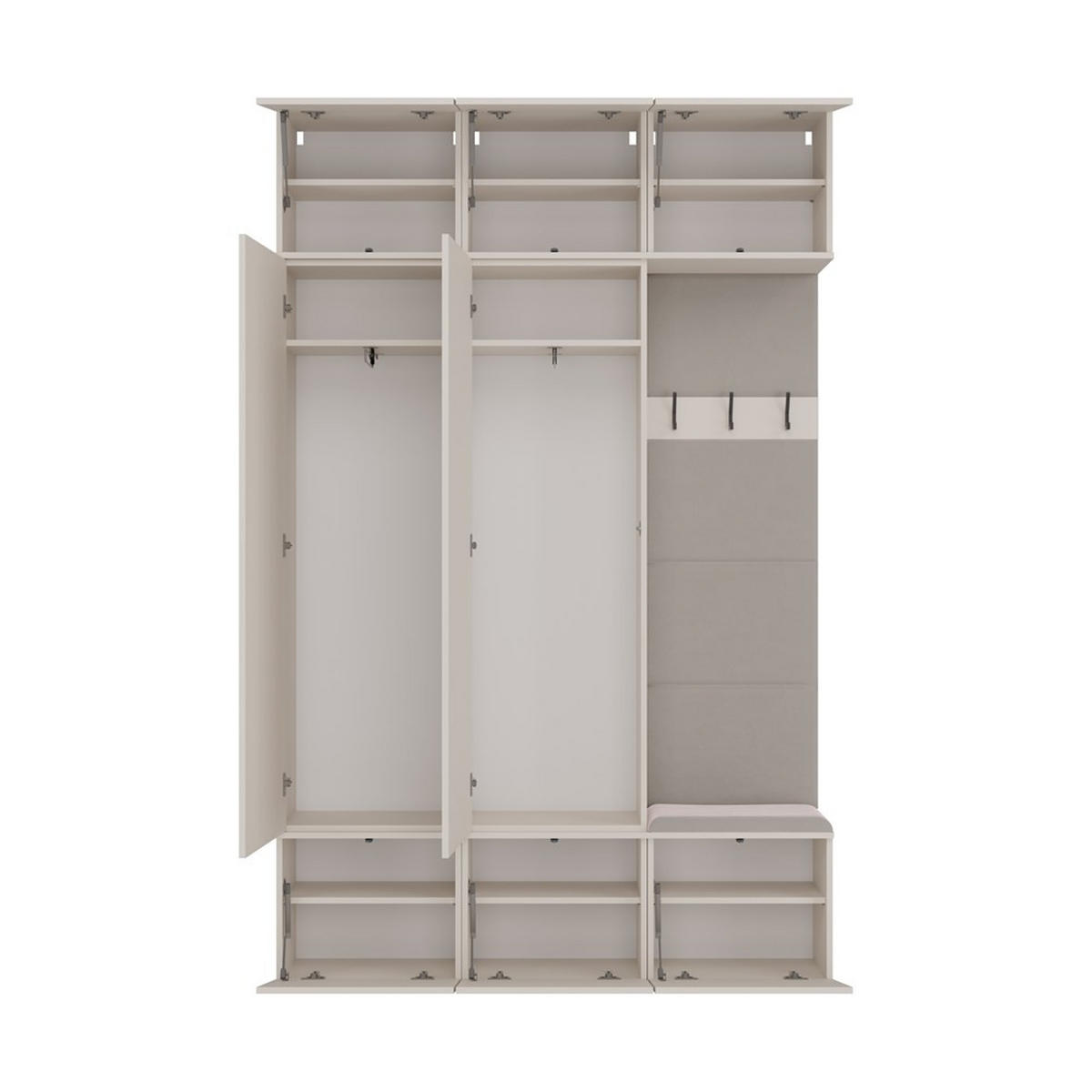 DULAP modern, set de dulapuri: dulap pentru haine și dulap pentru pantofi „cașmir” 150/238/35 - cașmir, compozit lemnos (150/238/35cm) - RAUMHIRSCH FURNITURE