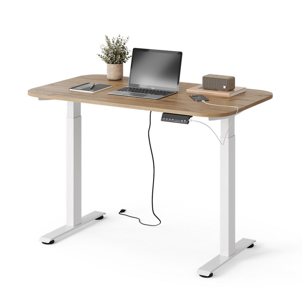 PSACÍ STŮL Elevate Bílá/Artisan - bílá, kompozitní dřevo (70/120/120cm) - Vicco