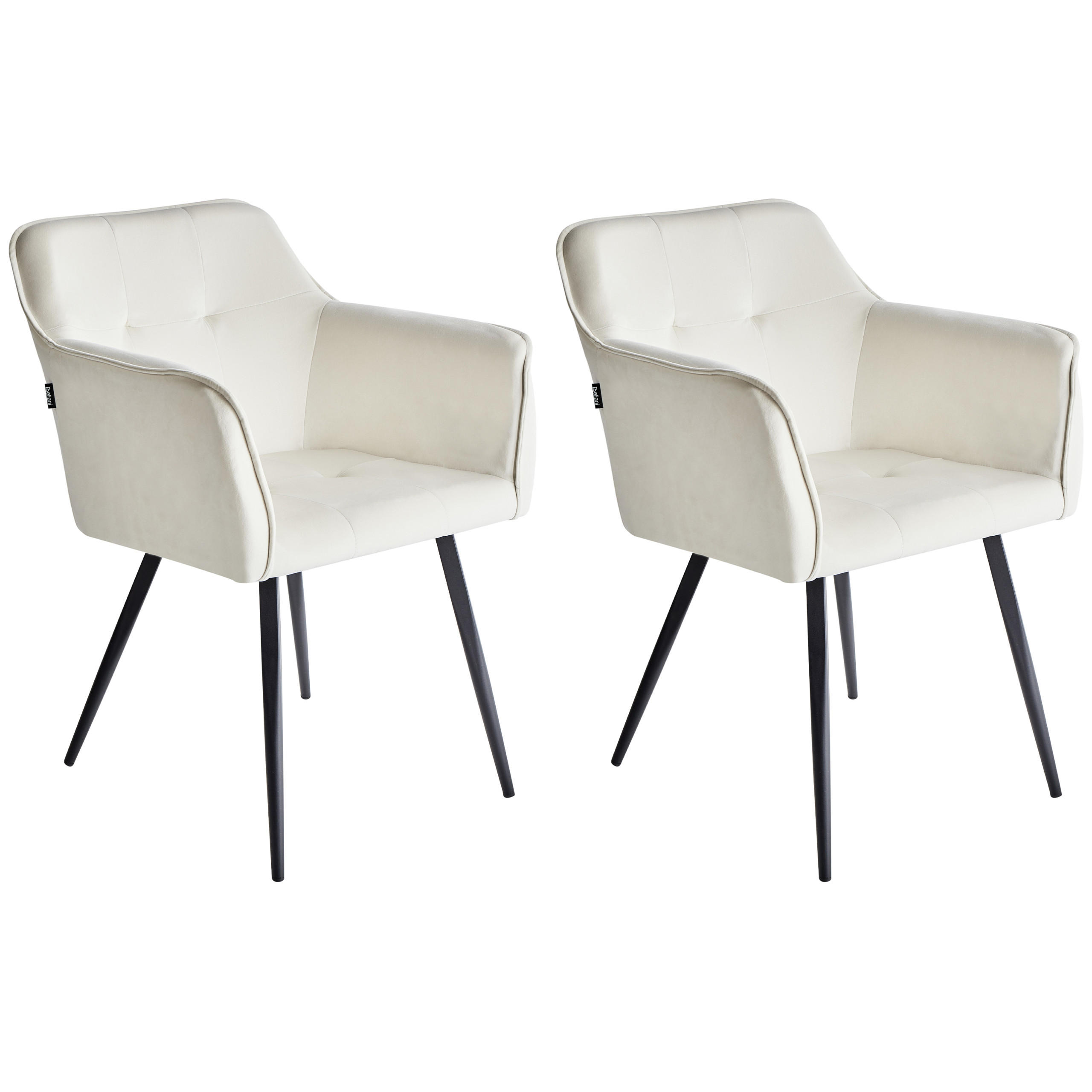 ÉTKEZŐSZÉK 2 darabos Szett Bársony Bézs Jasmin - bézs, textil/fém (60/91/49cm) - Beliani