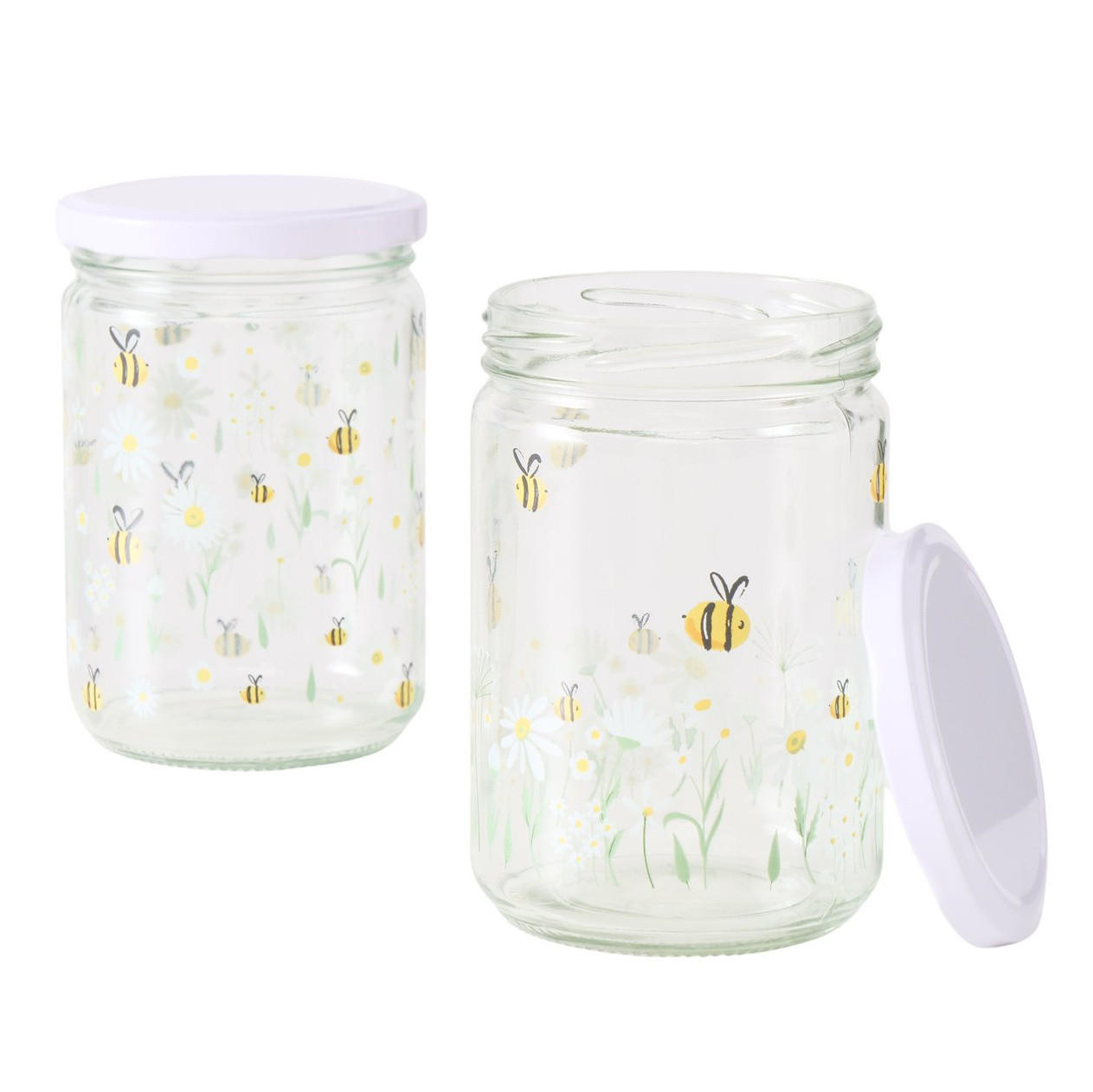 SCHRAUBGLÄSER HONEY 500 ml 2er-Set - Transparent, Glas (8.5/12.8/8.5cm) - Boltze Home