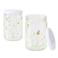 SCHRAUBGLÄSER HONEY 500 ml 2er-Set - Transparent, Glas (8.5/12.8/8.5cm) - Boltze Home