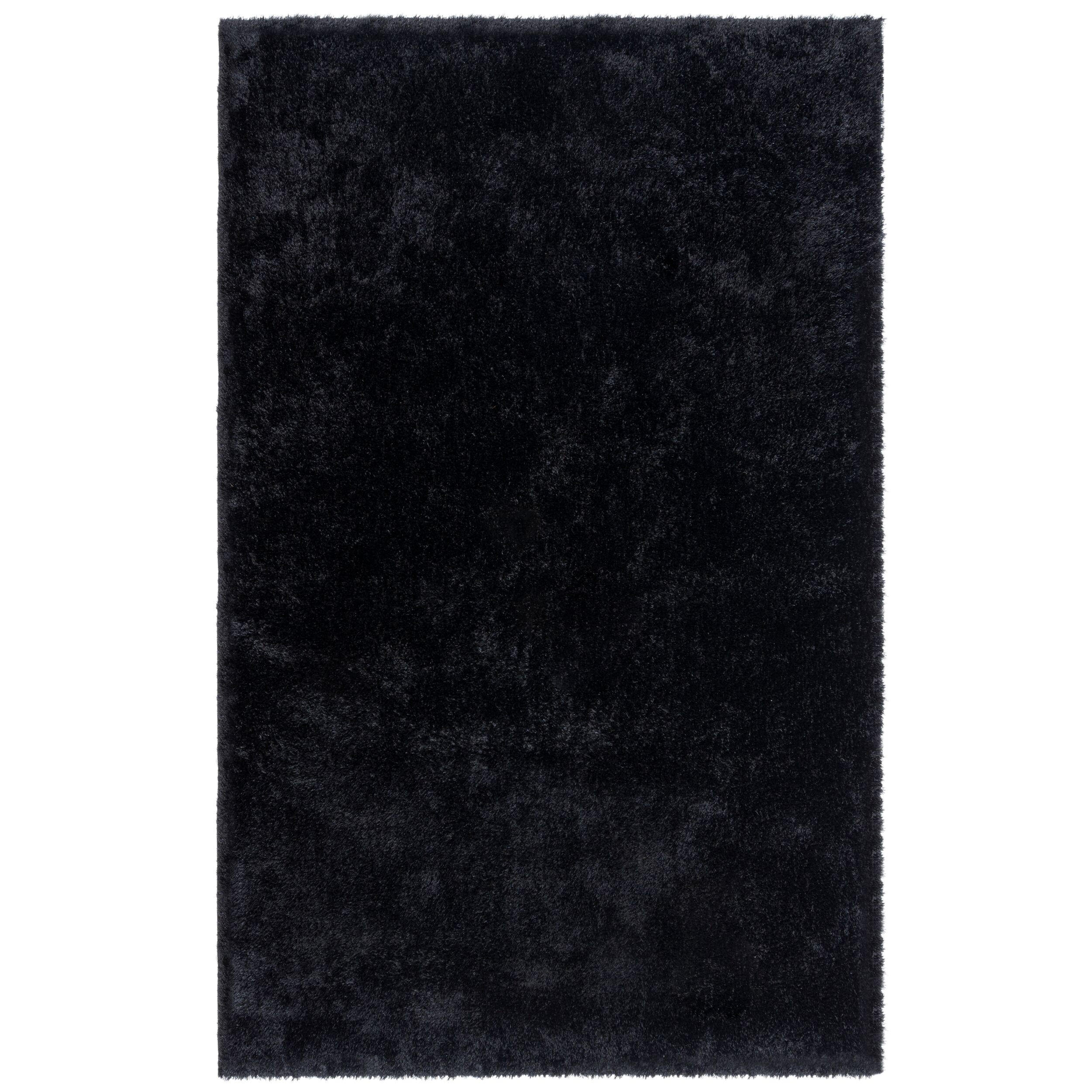 TEPPICH Hochflor Samt-Design, plüschig DOVEL, Schwarz 160x230 cm - Schwarz, Textil (160/230cm) - KADIMA DESIGN