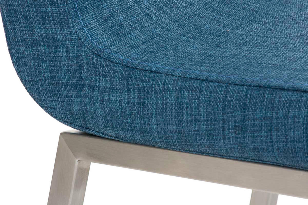STUHL 2er Set Stoff blau - Blau/Edelstahlfarben, Textil/Metall (40/88/50cm) - CLP