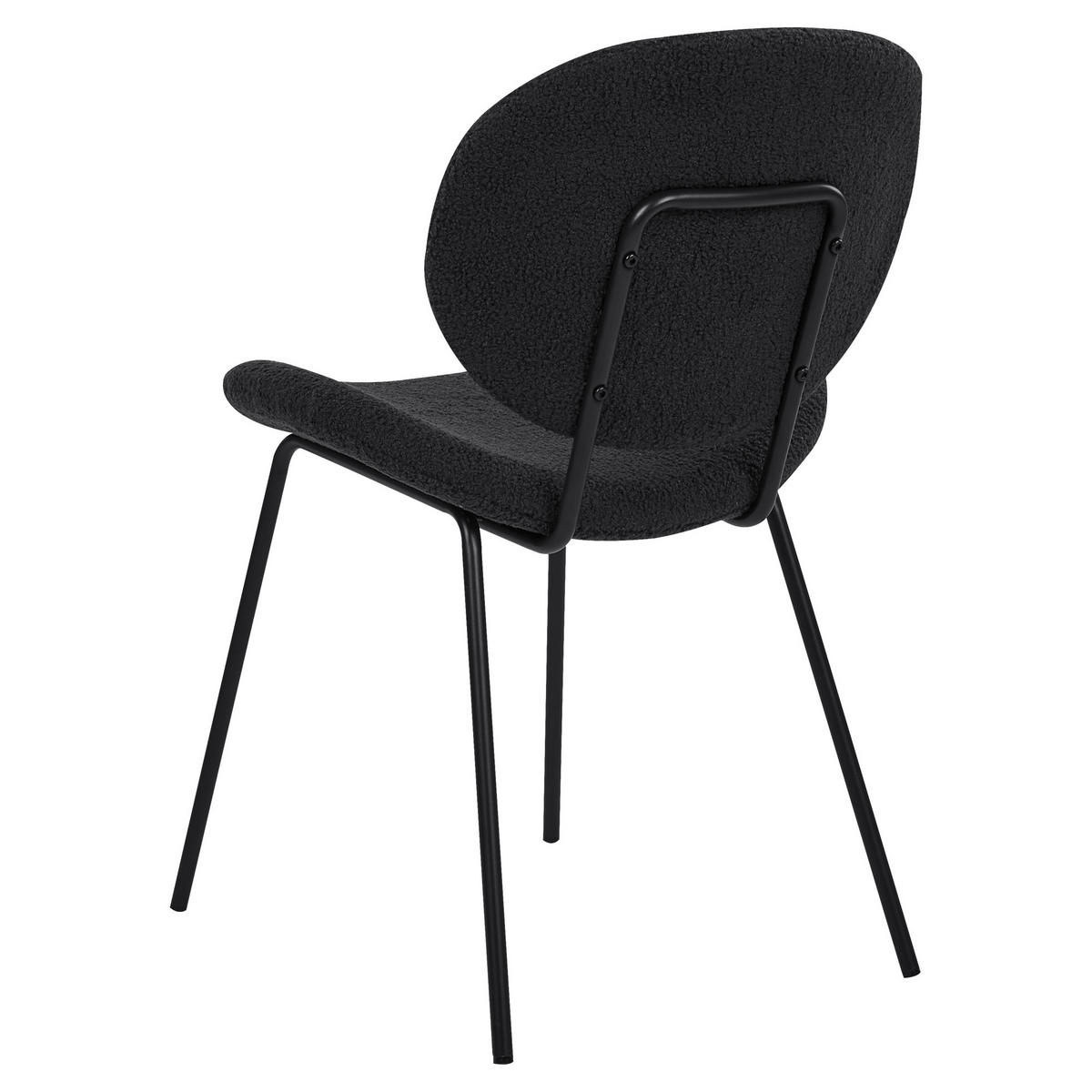 MATSTOL set om 2 konstläder svart Luana - Svart, Textil/Metall (50/80/52cm) - Beliani