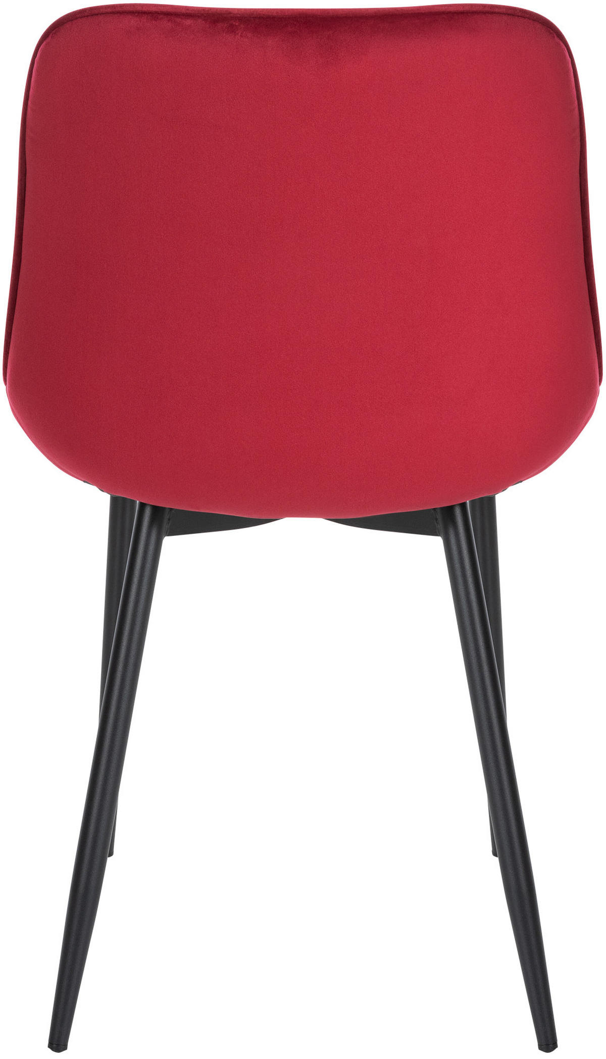 STUHL Samt Rot - Rot/Schwarz, Textil/Metall (53/82/60cm) - CLP