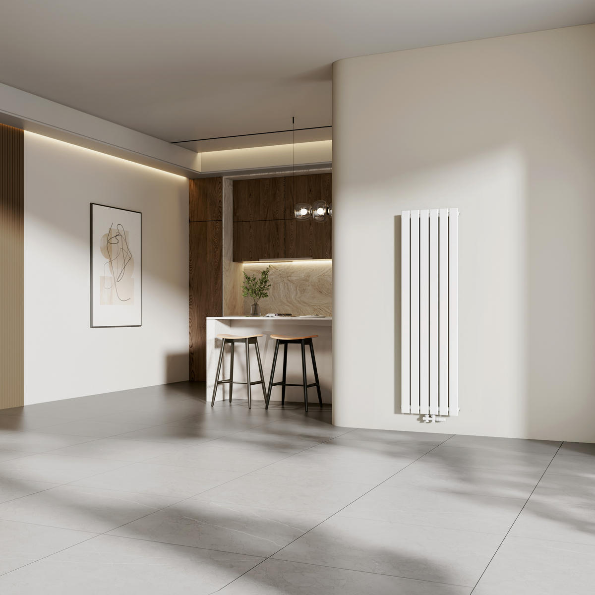 RADIÁTOR Plochý, bílý 160/46/4,9 cm - bílá, kov (46/160/5.2cm) - EMKE