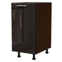 KÜCHENUNTERSCHRANK Essen D1D/40 Schwarz Hochglanz / Lava Matt 40 / 50 / 82cm - Schwarz Hochglanz/Dunkelgrau, Holz/Holzwerkstoff (40/82/50cm) - Feldmann-Wohnen