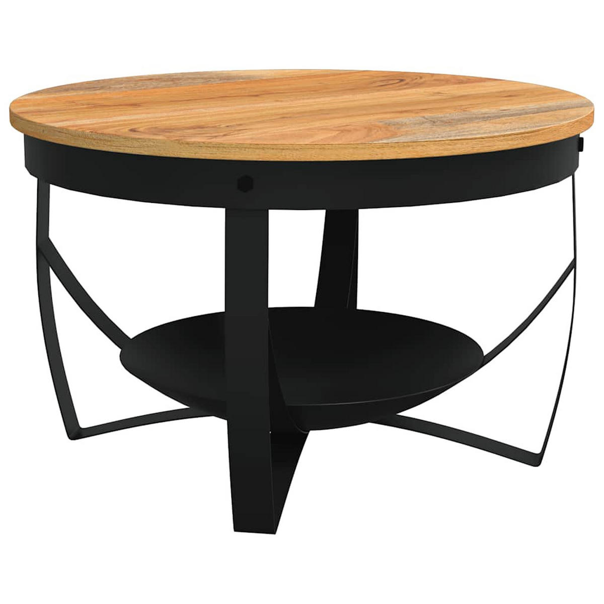 COUCHTISCH Ø68x43 cm Massivholz Akazie - Braun, Holz (68/68/43cm) - furnicato