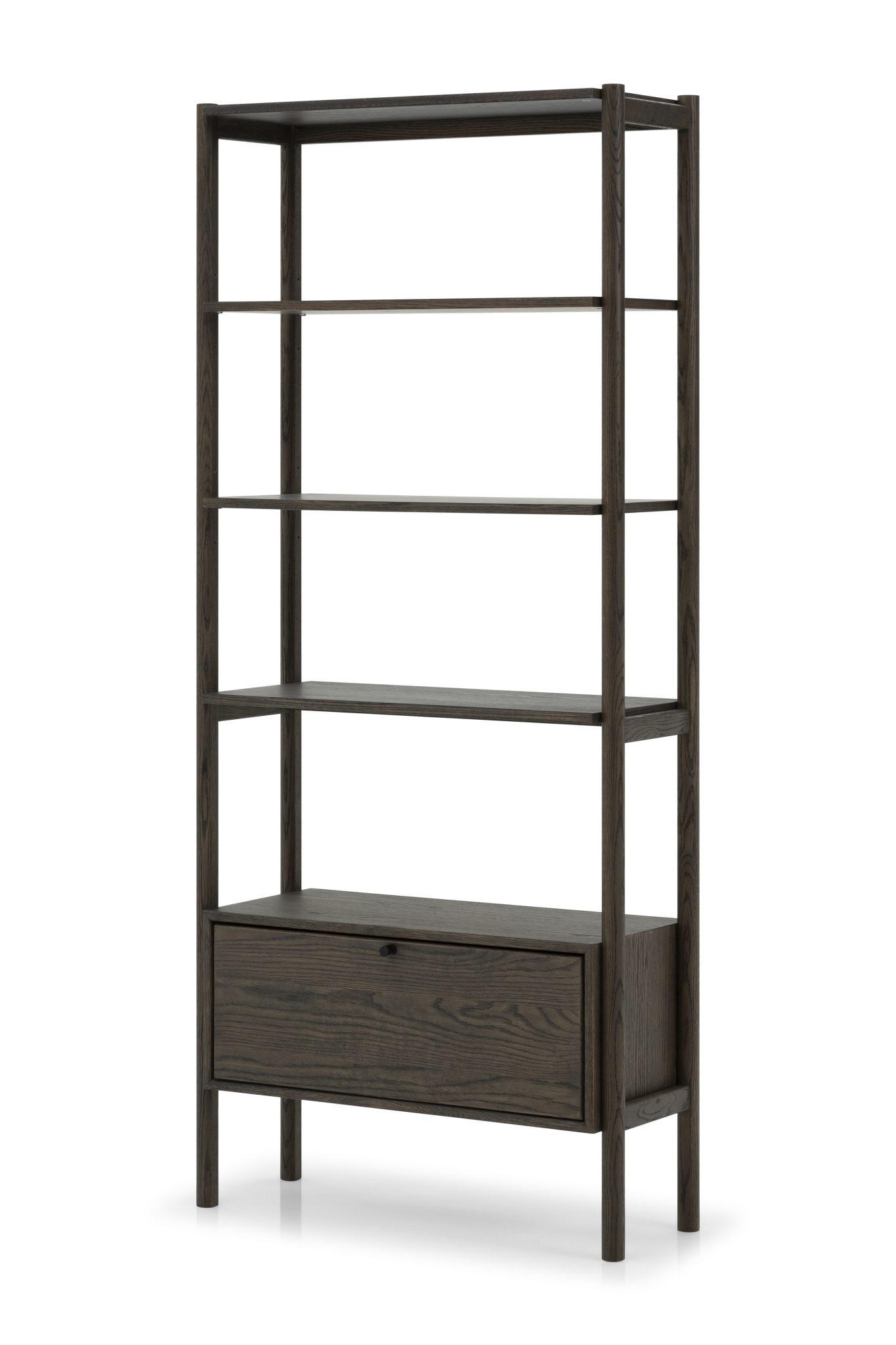 BÜCHERREGAL Franz, Braune Massiveiche - Braun, Holz (33/185/80cm) - WOODEK