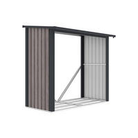 KAMINHOLZREGAL - 170 cm x 75 cm - metall - anthrazitgrau, naturfarben dunkel Birwood - Anthrazit, Metall (170/156/75cm) - Vente-Unique