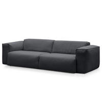3-SITZER SOFA - Schwarz/Grau, Textil (251/71/102cm) - home24