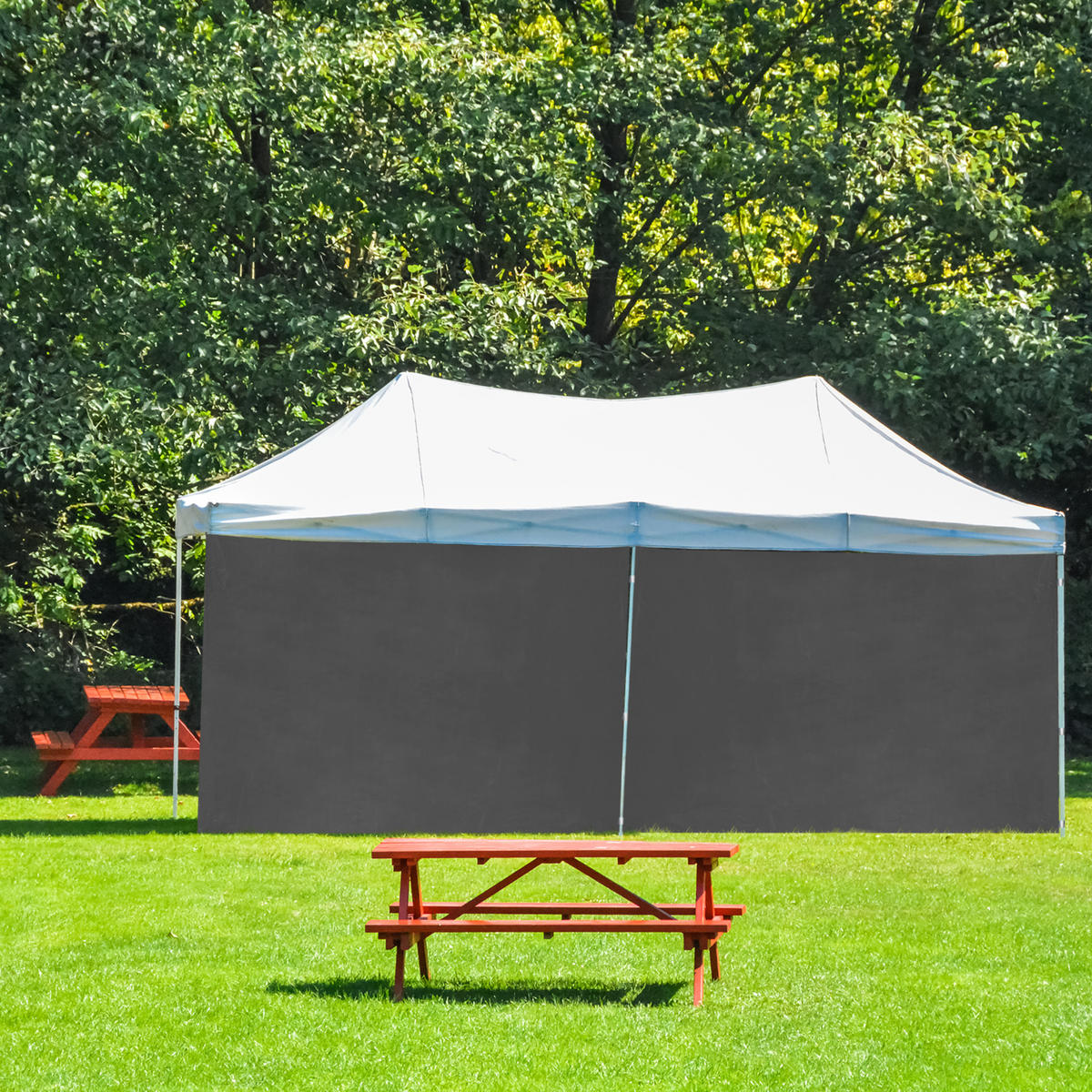 2XPAVILLON-SEITENTEILE - Grau, Kunststoff (300/200/0.1cm) - Relaxdays
