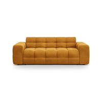 SOFA Kendal aus Samt senf 3 Sitzplätze - Dunkelgelb, Textil (103/79/222cm) - Micadoni