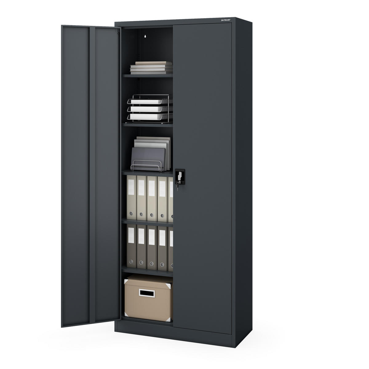 AKTENSCHRANK Jan H 220 - Anthrazit, Metall (90/220/40cm) - Jan Nowak