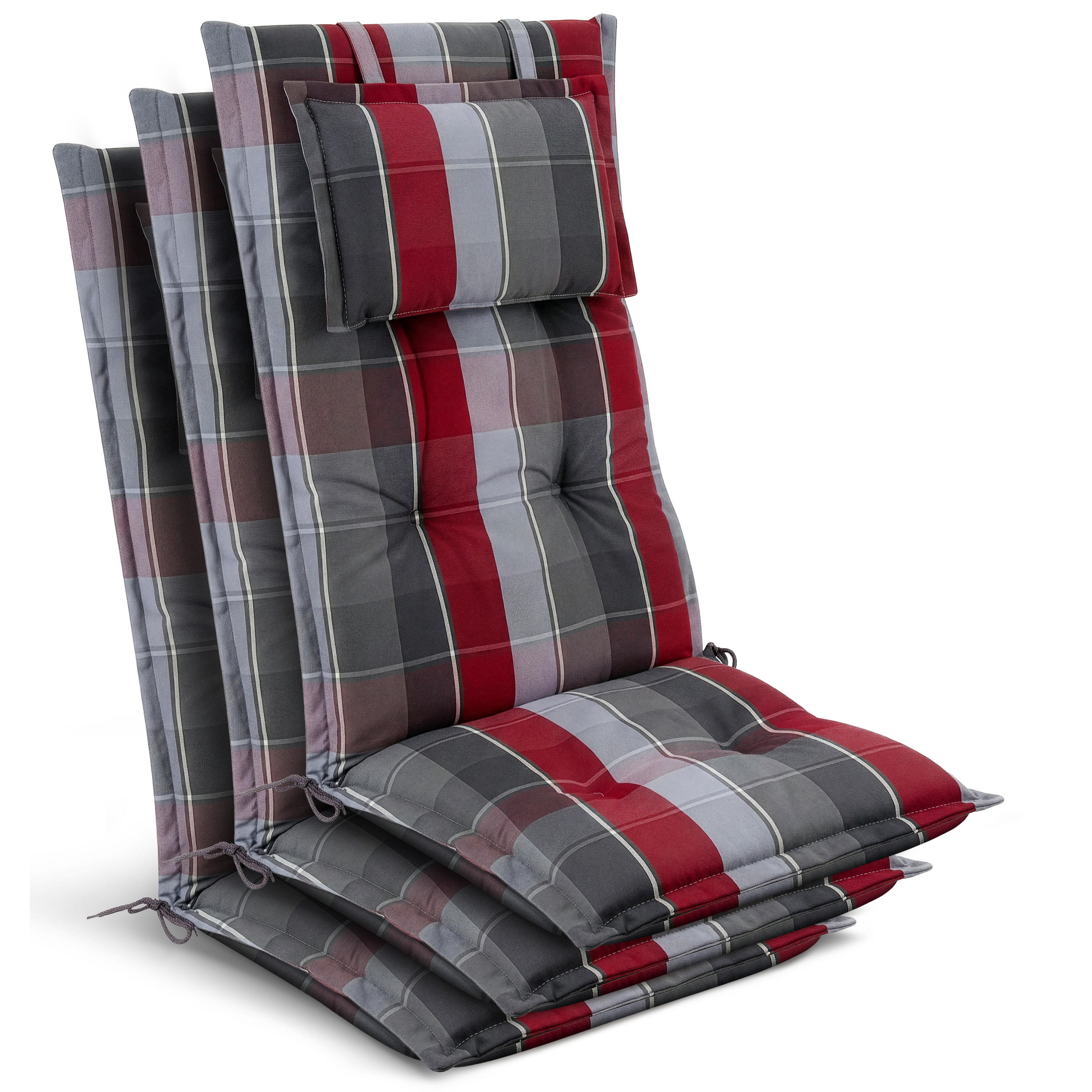 HOCHLEHNER Highlux HL 120x52x7cm Grau-Rot-Hellblau-Kariert (3tlg) - Hellblau, Textil (52/120cm) - Beautissu 